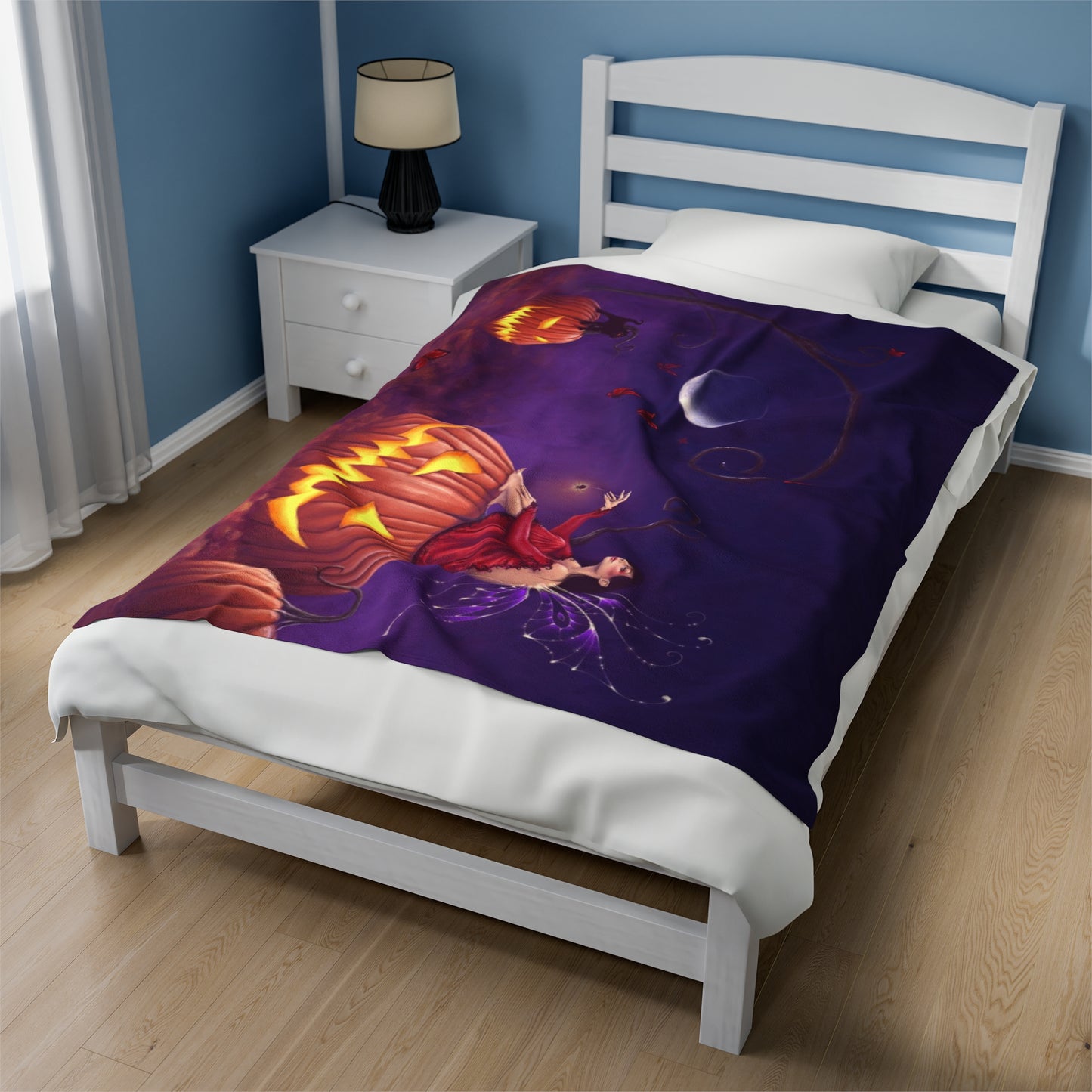 Velveteen Plush Blanket - Pumpkin Pixie