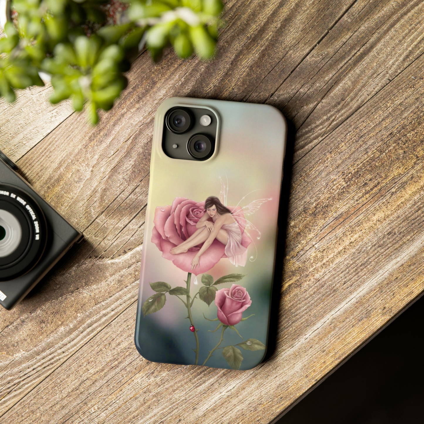 Slim Phone Case - Rose Flower Fairy