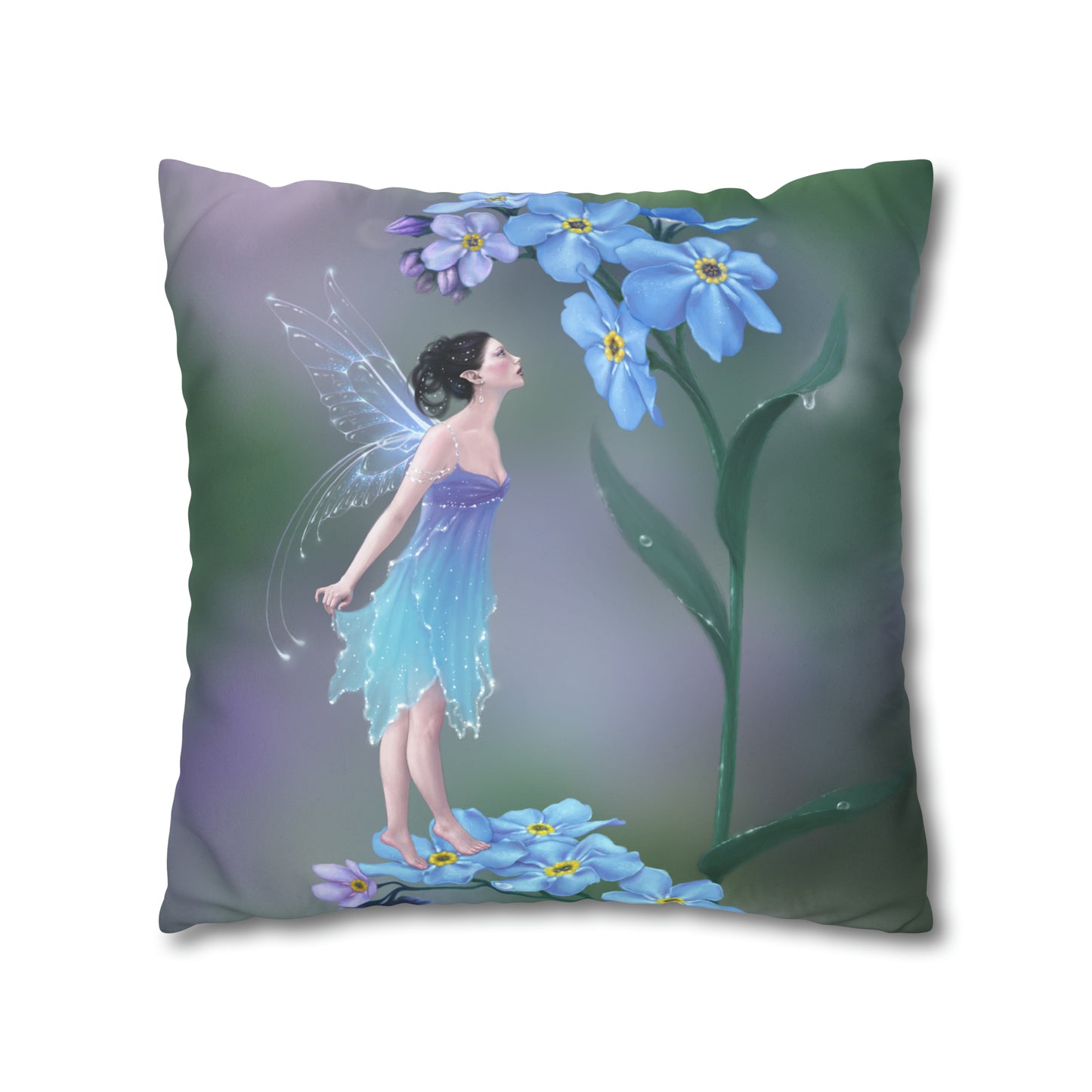 Throw Pillow Cover - Forget-Me-Not