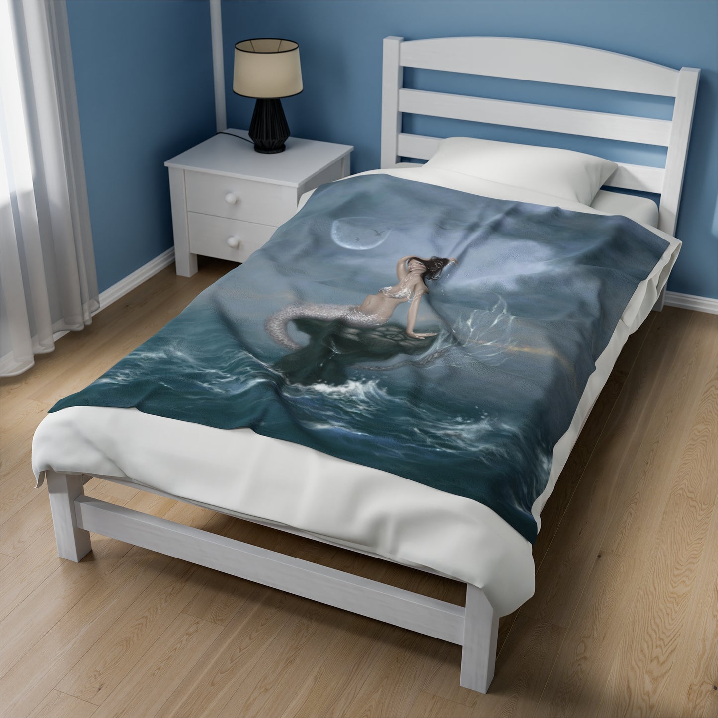Velveteen Plush Blanket - Moon Tide