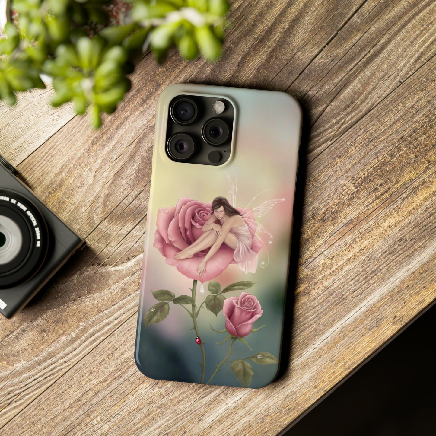 Slim Phone Case - Rose Flower Fairy