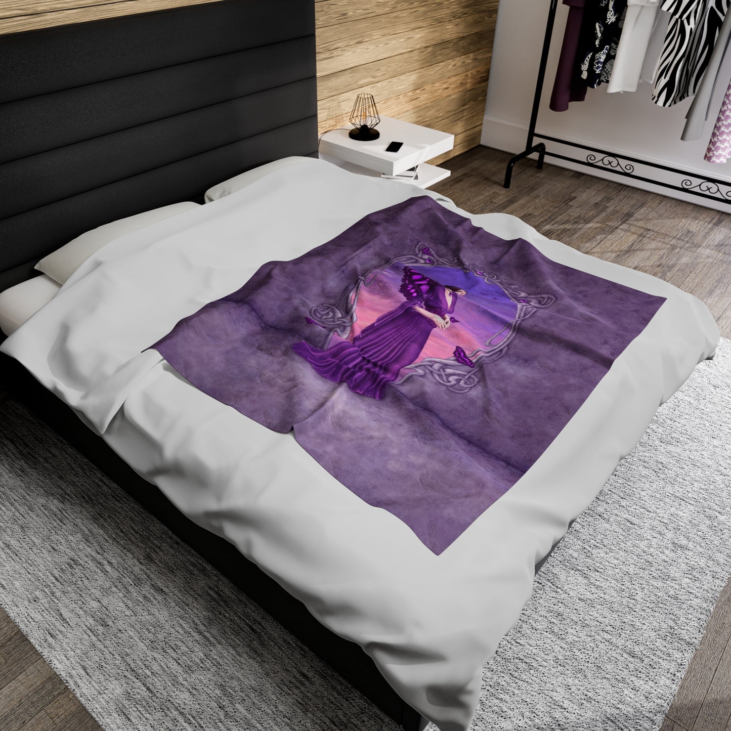 Velveteen Plush Blanket - Birthstones - Amethyst