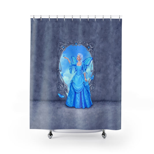 Shower Curtain - Birthstones - Blue Topaz
