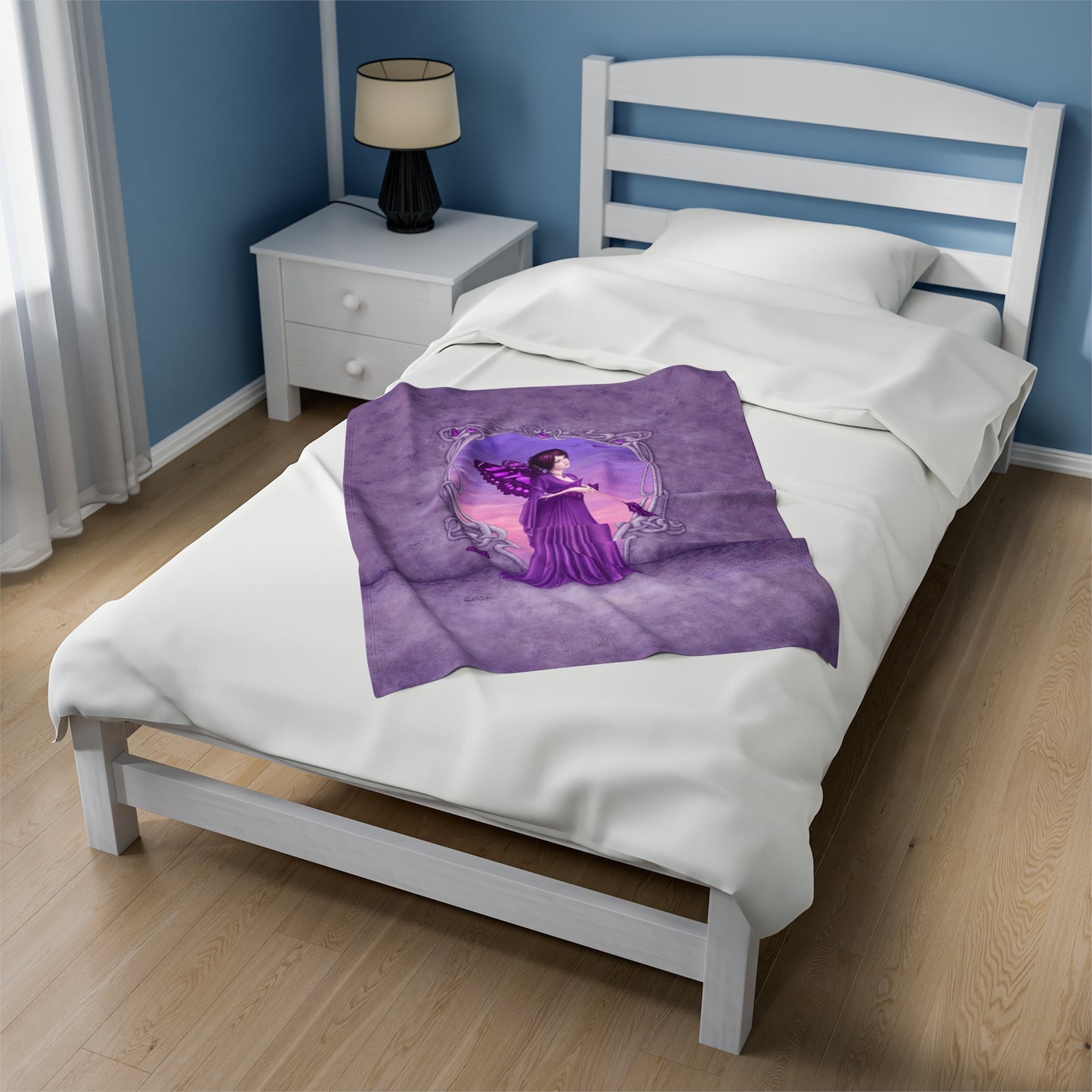 Velveteen Plush Blanket - Birthstones - Amethyst