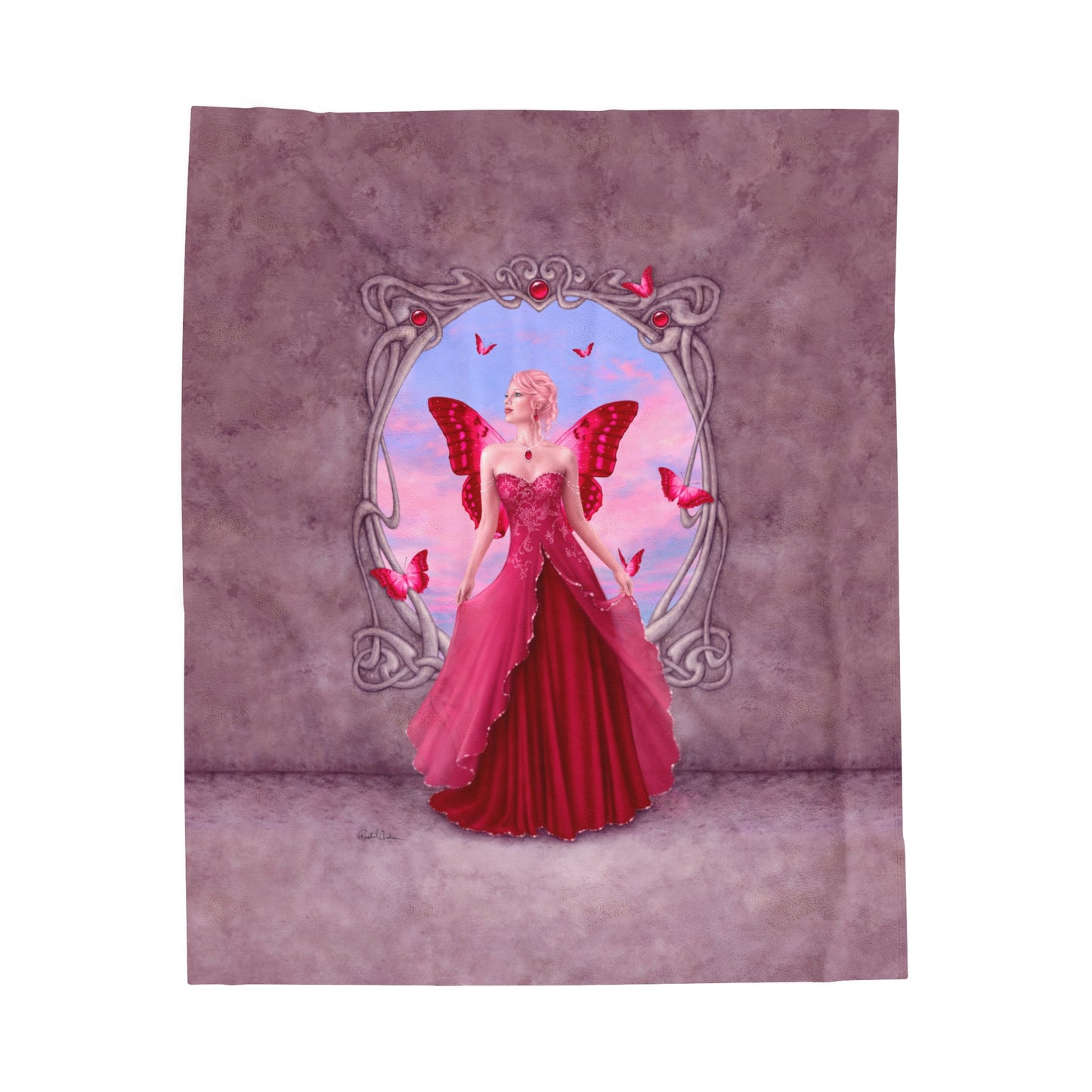 Velveteen Plush Blanket - Birthstones - Ruby