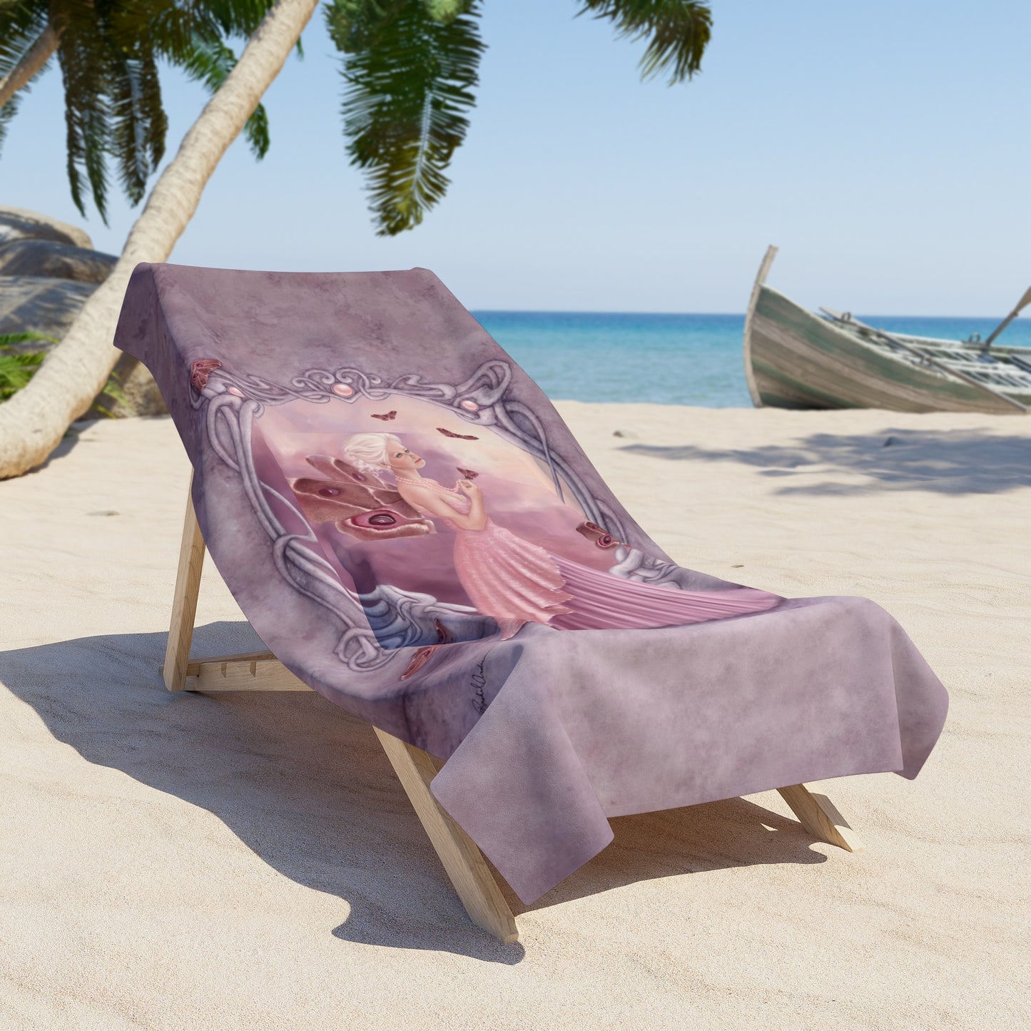 Beach Towel - Birthstones - Pearl