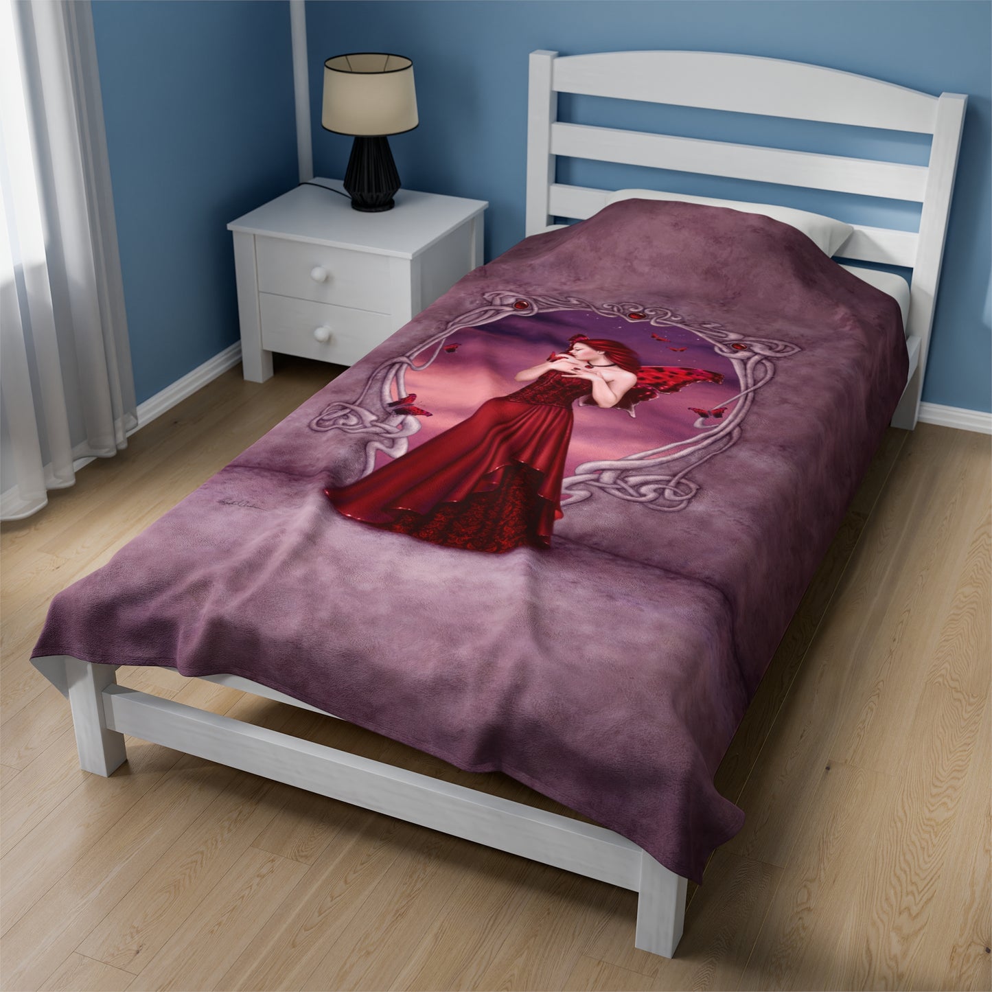 Velveteen Plush Blanket - Birthstones - Garnet