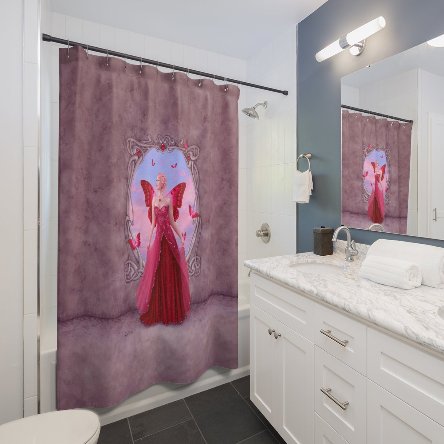Shower Curtain - Birthstones - Ruby