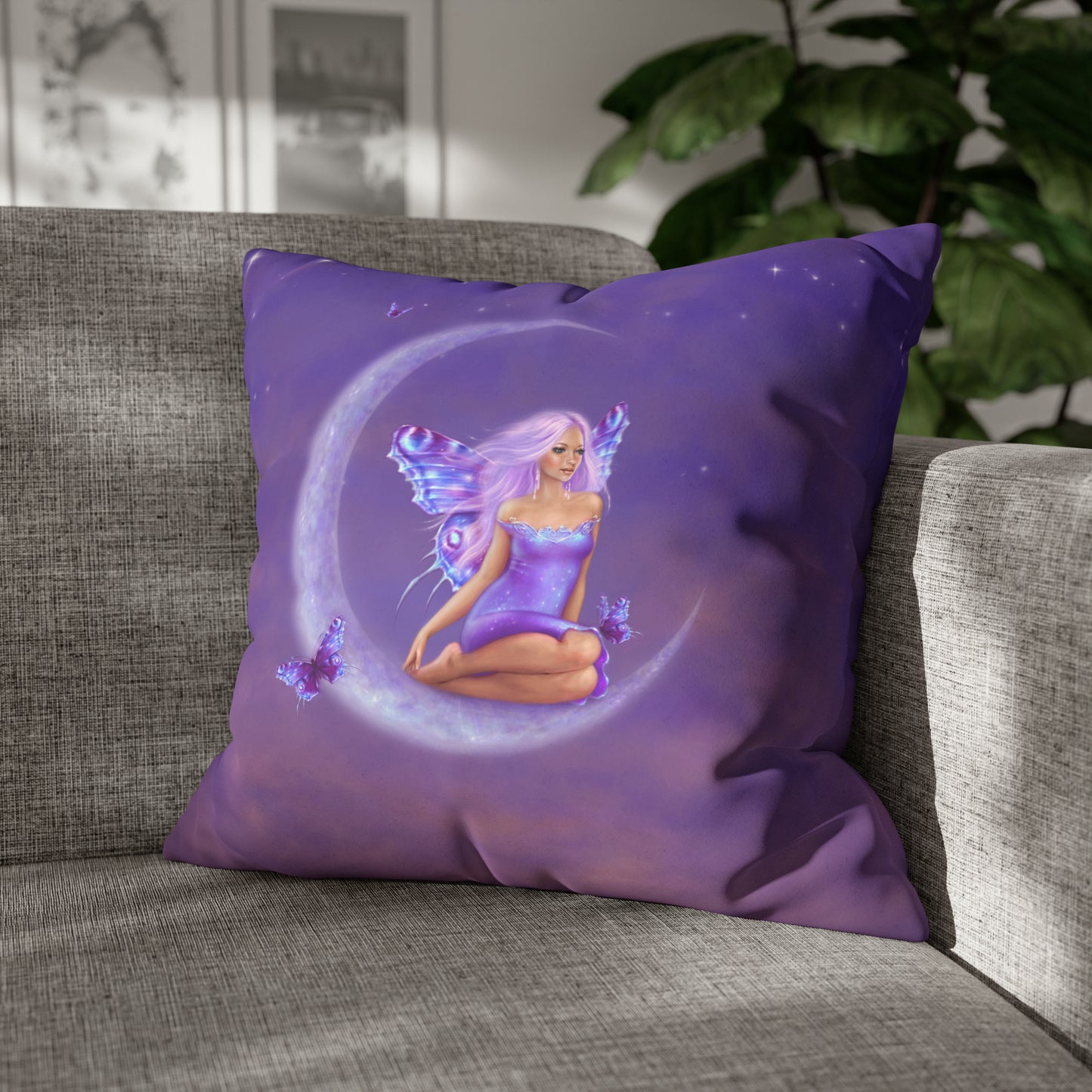 Throw Pillow Cover - Lavender Moon