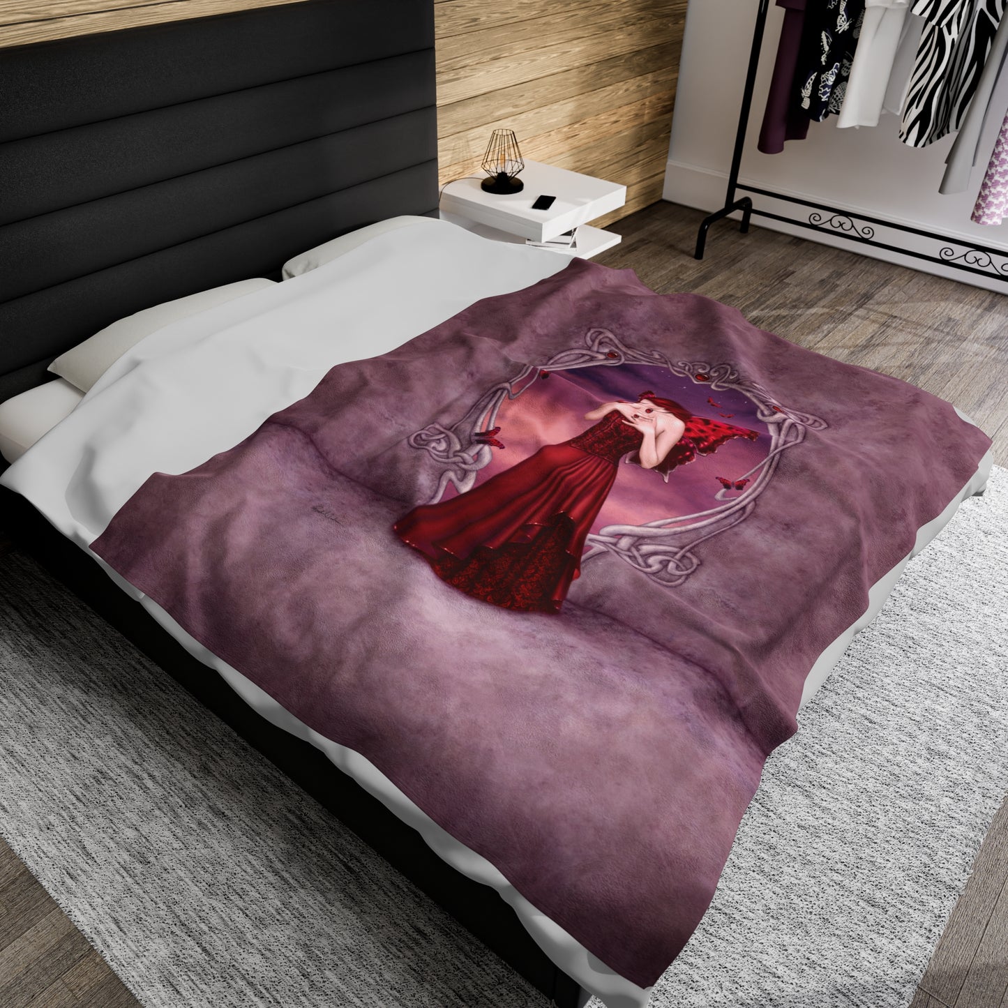 Velveteen Plush Blanket - Birthstones - Garnet