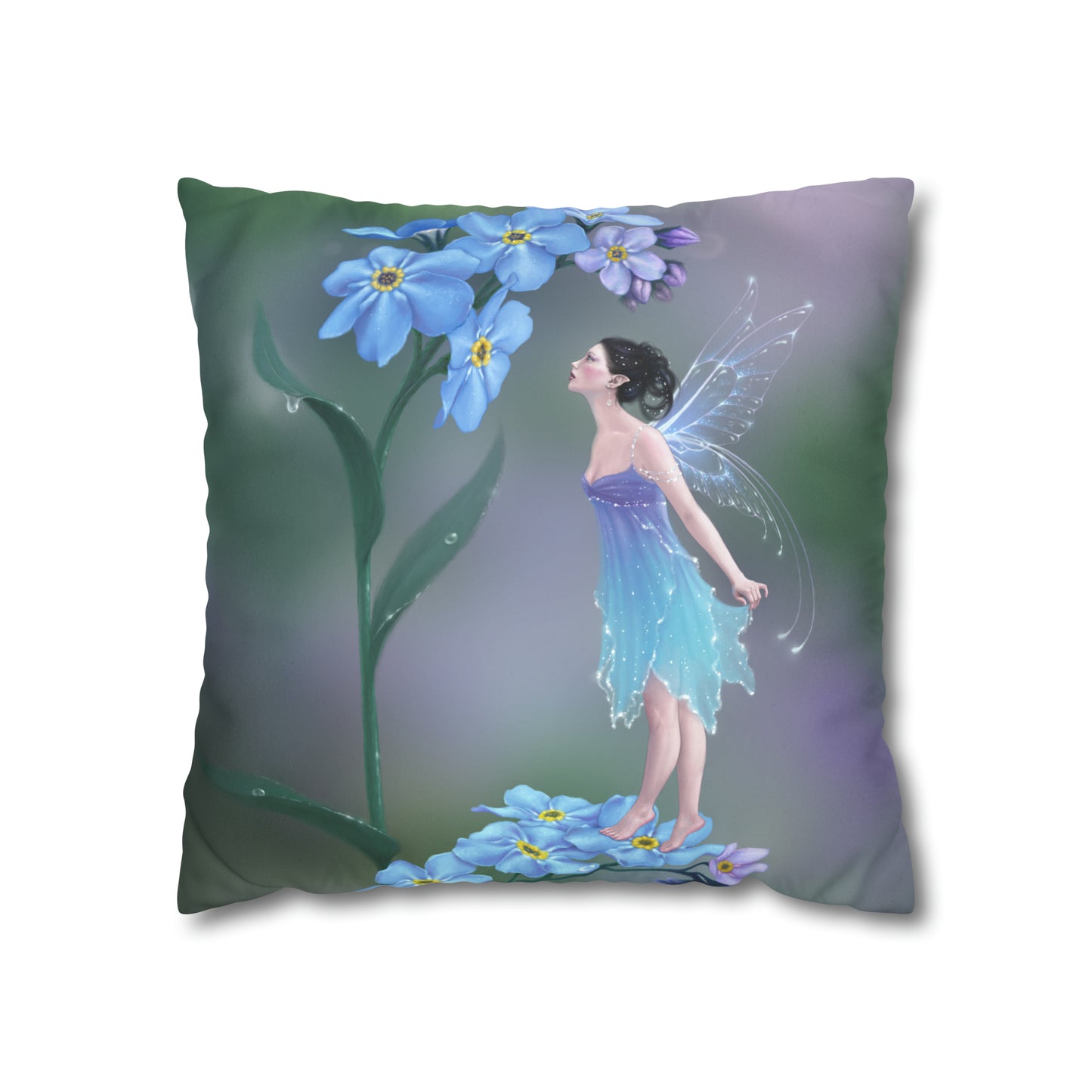 Throw Pillow Cover - Forget-Me-Not