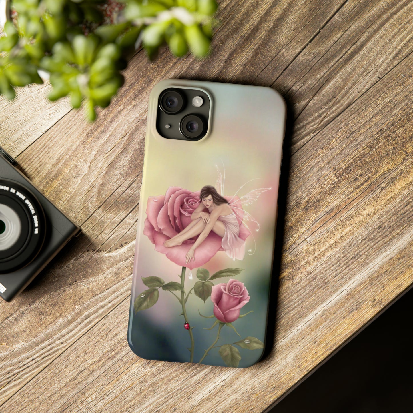 Slim Phone Case - Rose Flower Fairy