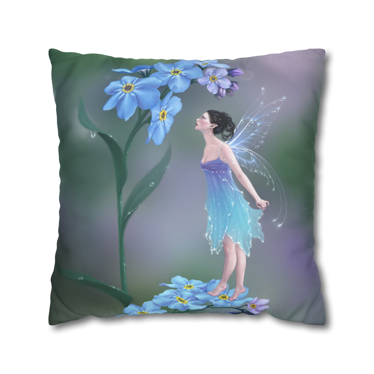 Throw Pillow Cover - Forget-Me-Not