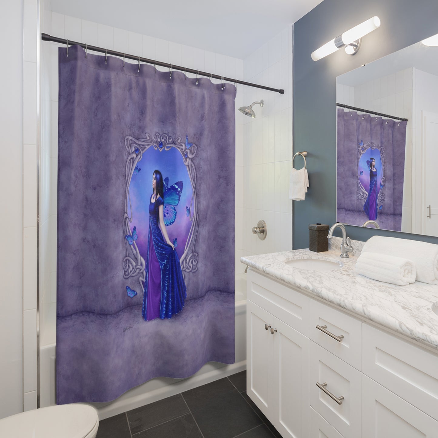 Shower Curtain - Birthstones - Sapphire