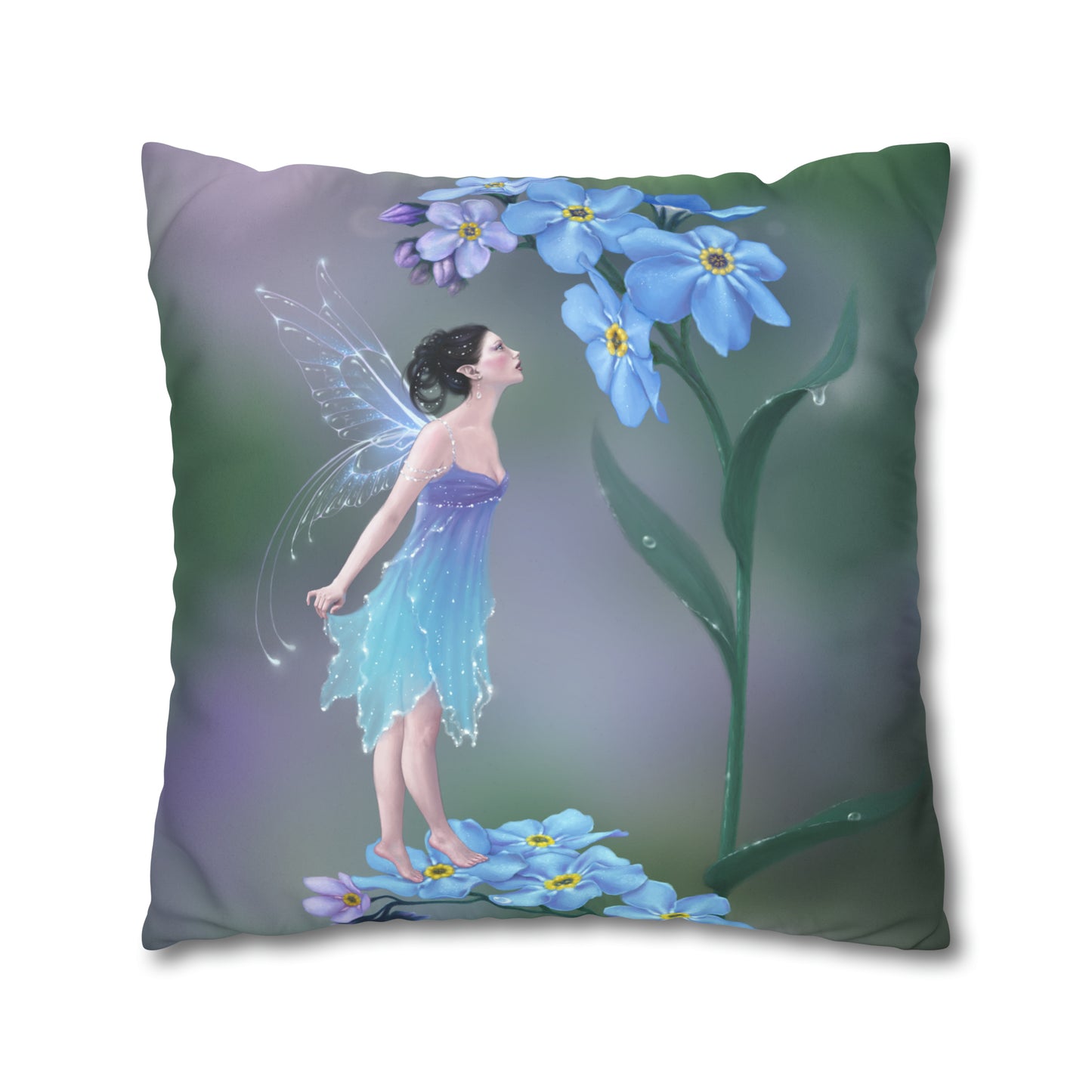 Throw Pillow Cover - Forget-Me-Not