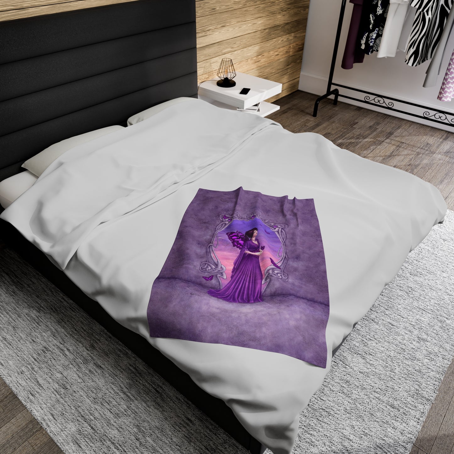 Velveteen Plush Blanket - Birthstones - Amethyst