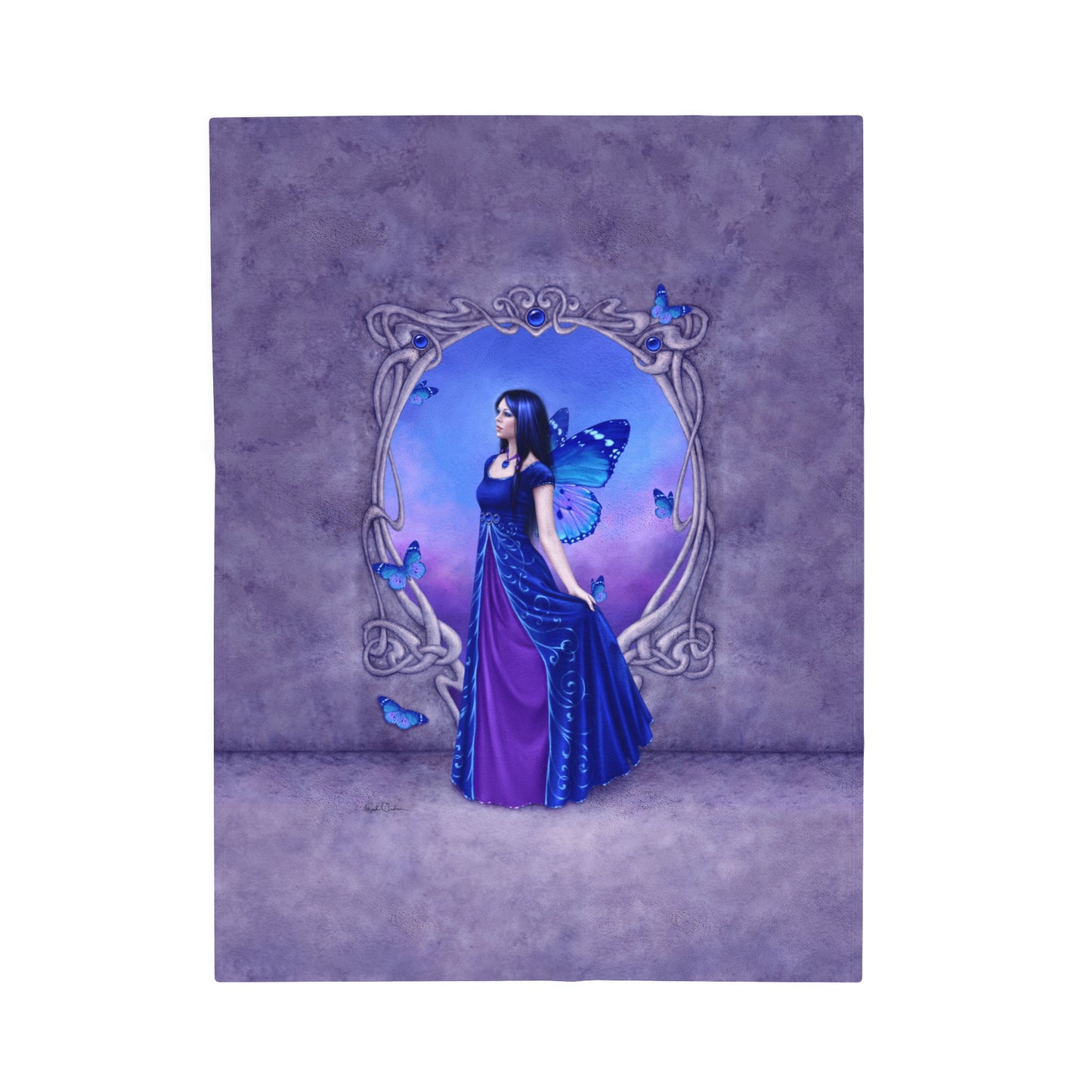 Velveteen Plush Blanket - Birthstones - Sapphire