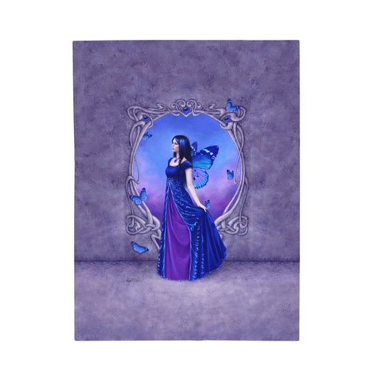 Velveteen Plush Blanket - Birthstones - Sapphire