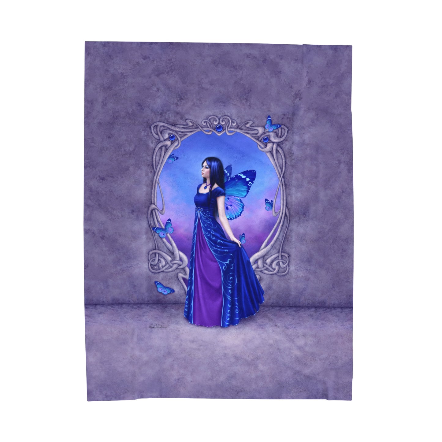 Velveteen Plush Blanket - Birthstones - Sapphire