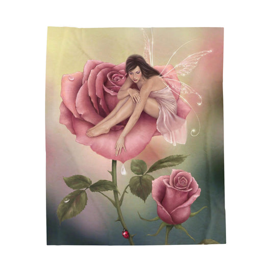 Velveteen Plush Blanket - Rose