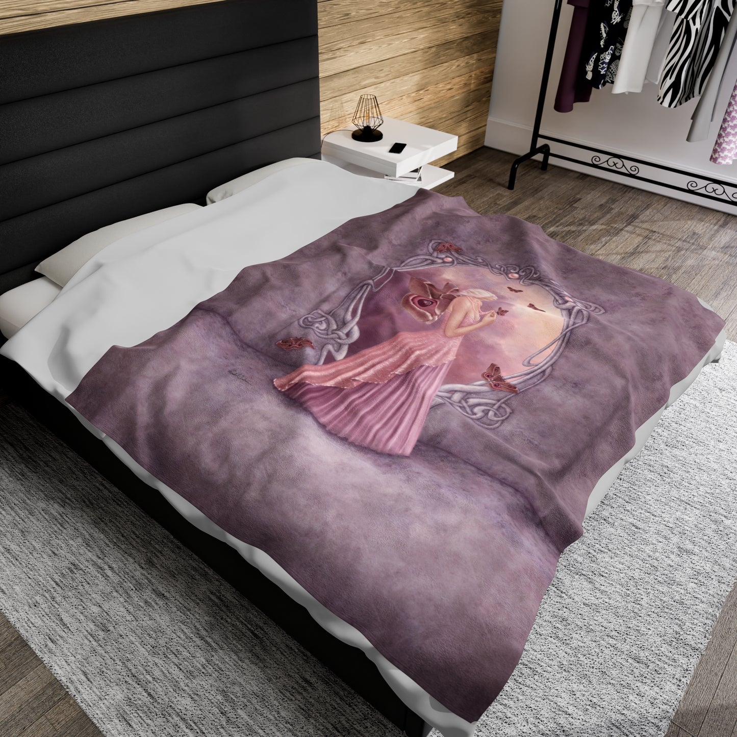 Velveteen Plush Blanket - Birthstones - Pearl