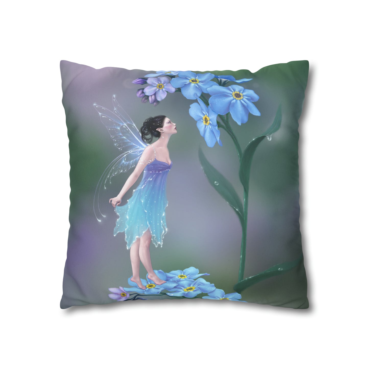 Throw Pillow Cover - Forget-Me-Not