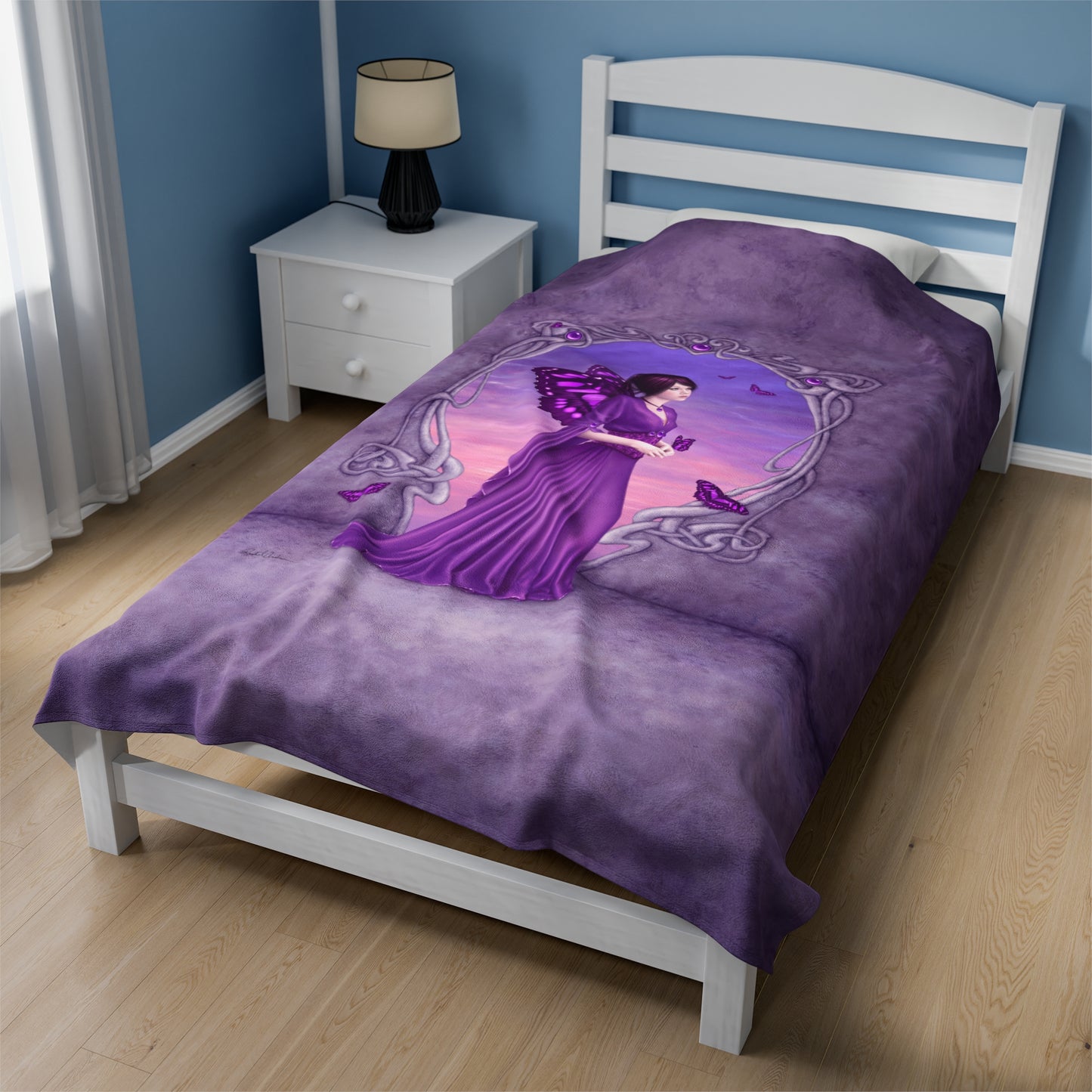 Velveteen Plush Blanket - Birthstones - Amethyst