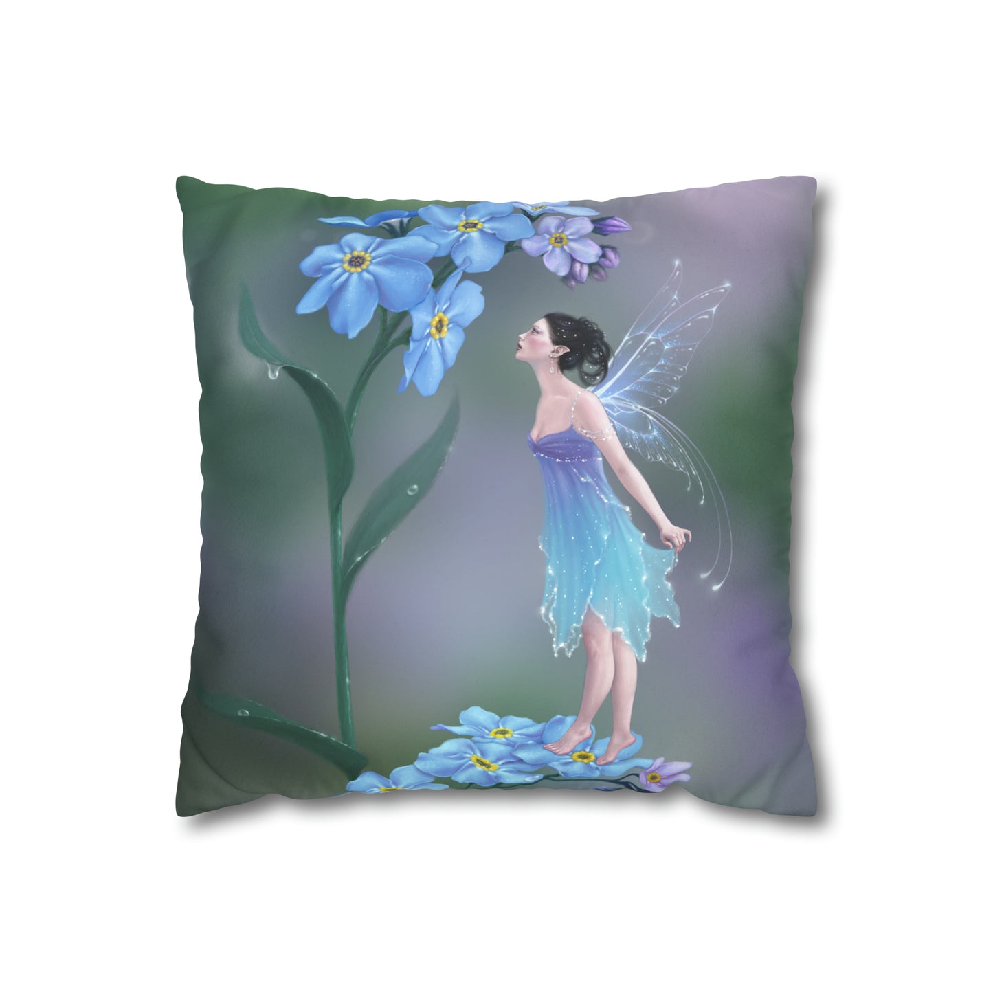 Throw Pillow Cover - Forget-Me-Not