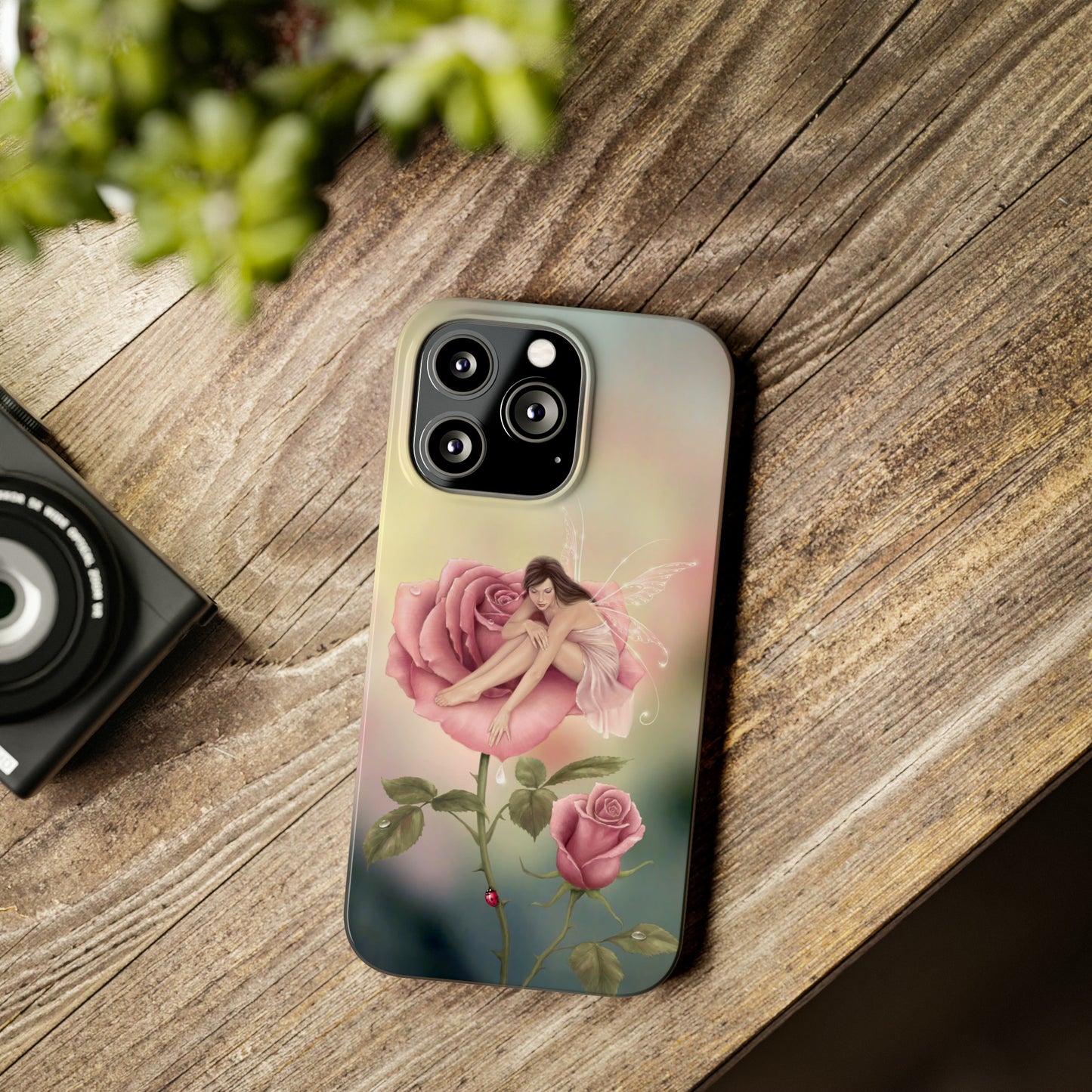 Slim Phone Case - Rose Flower Fairy
