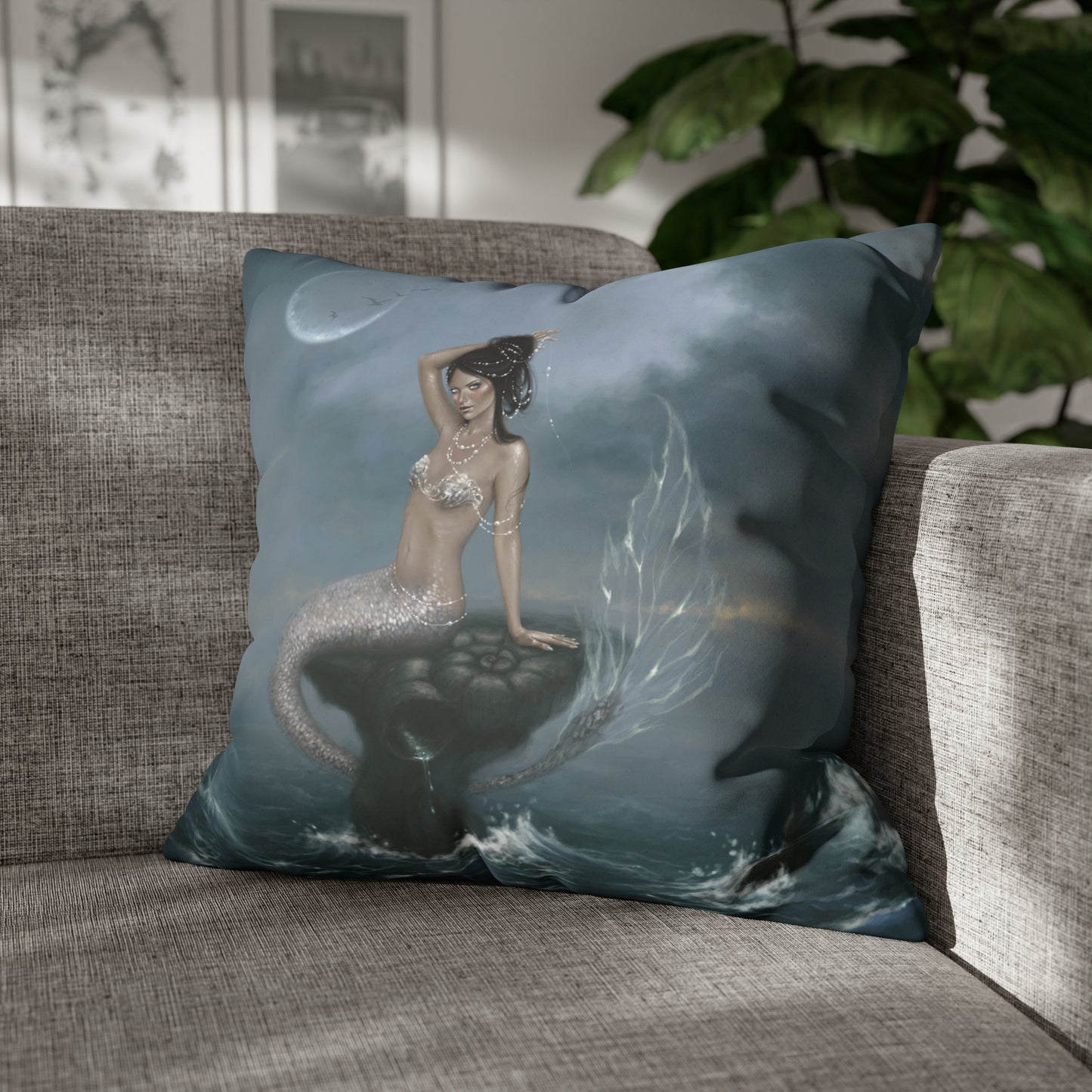 Throw Pillow Cover - Moon Tide