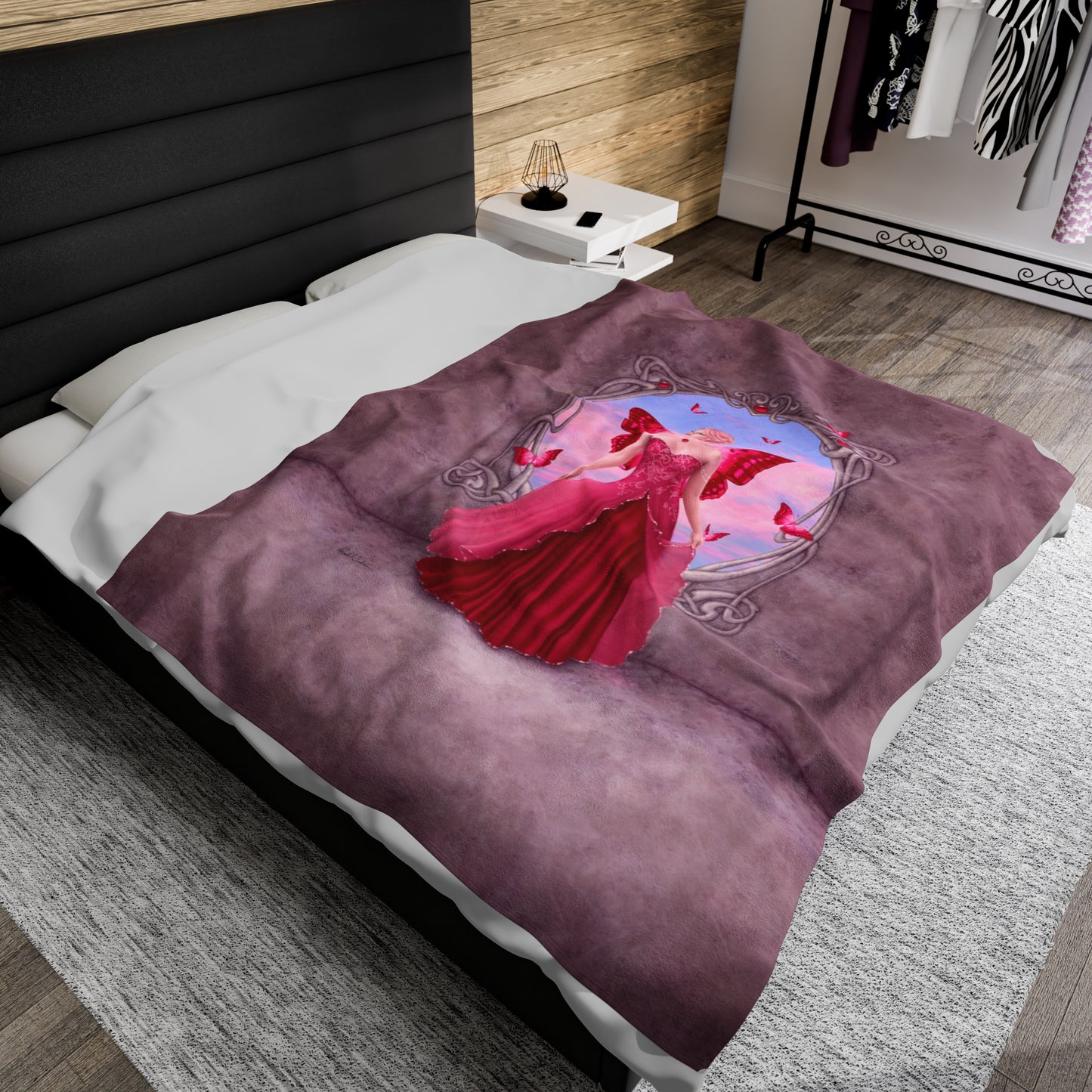 Velveteen Plush Blanket - Birthstones - Ruby
