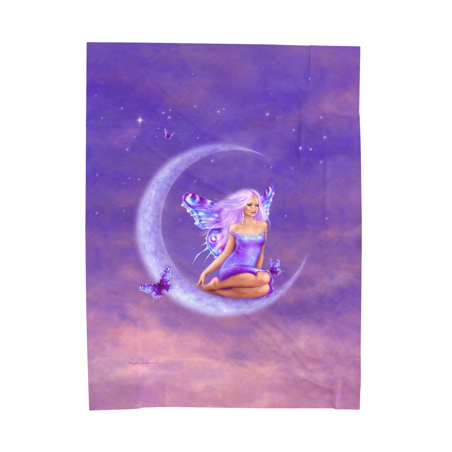 Velveteen Plush Blanket - Lavender Moon