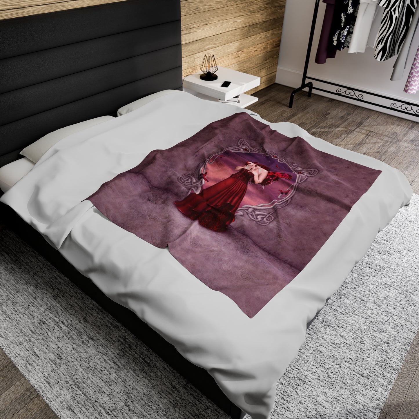 Velveteen Plush Blanket - Birthstones - Garnet