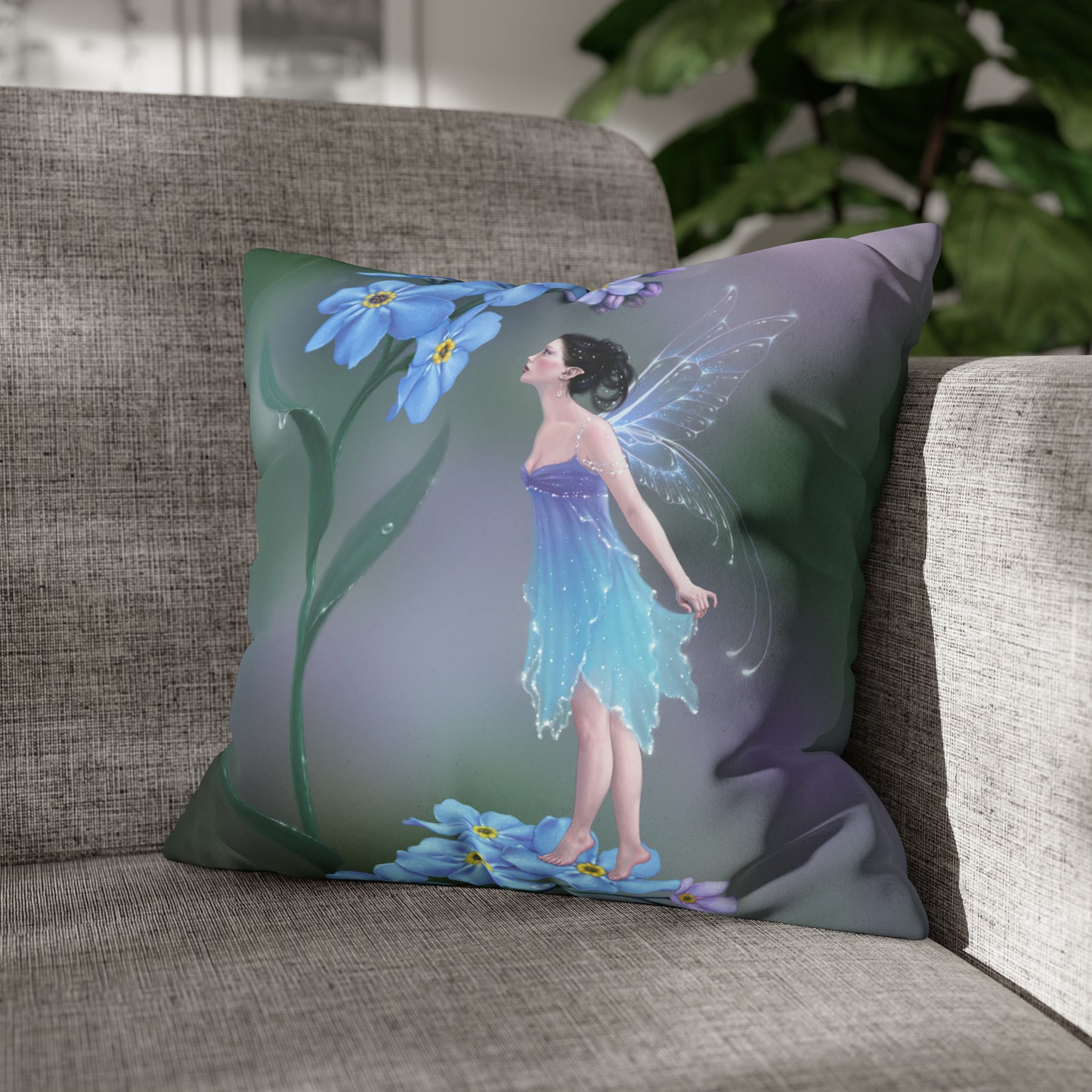 Throw Pillow Cover - Forget-Me-Not