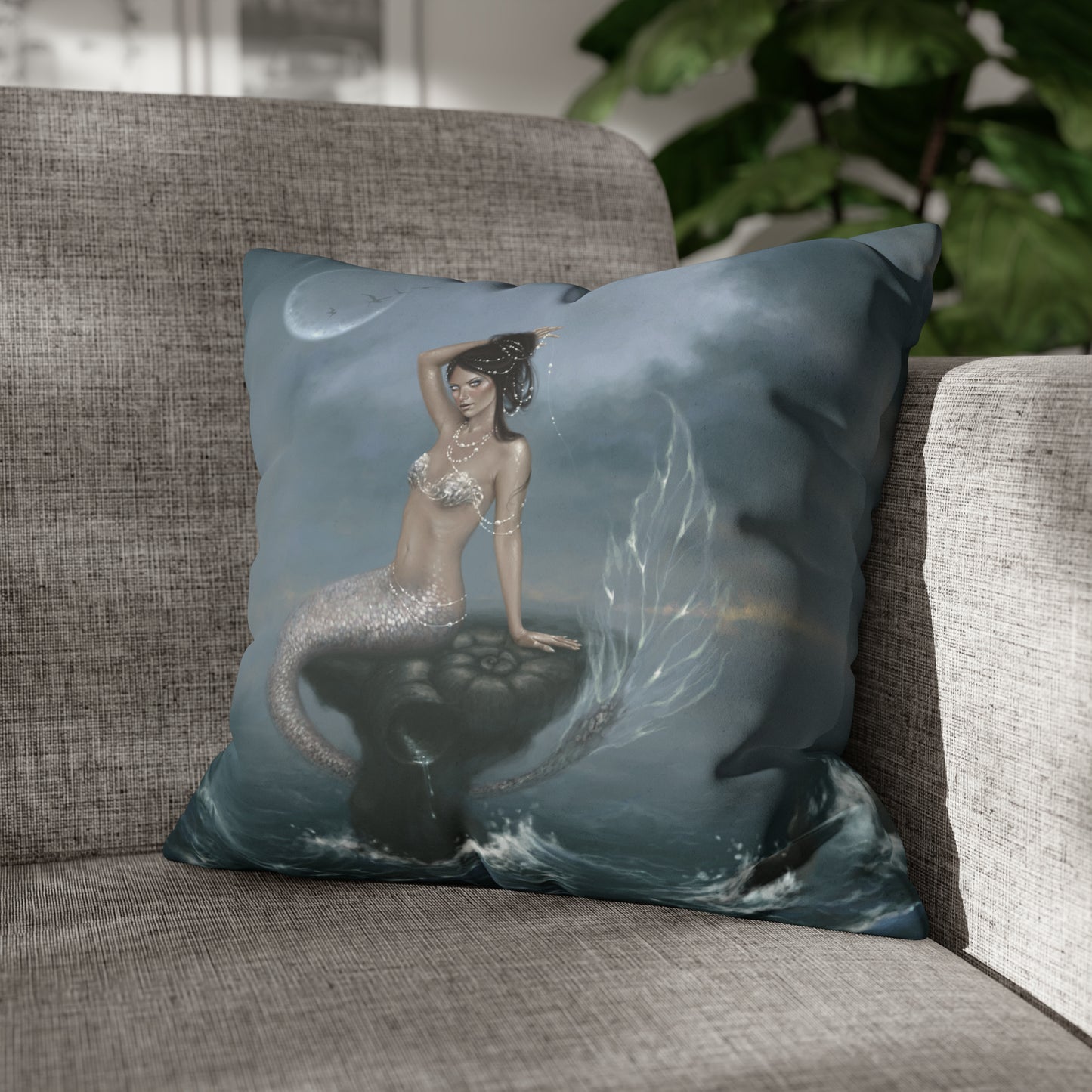 Throw Pillow Cover - Moon Tide