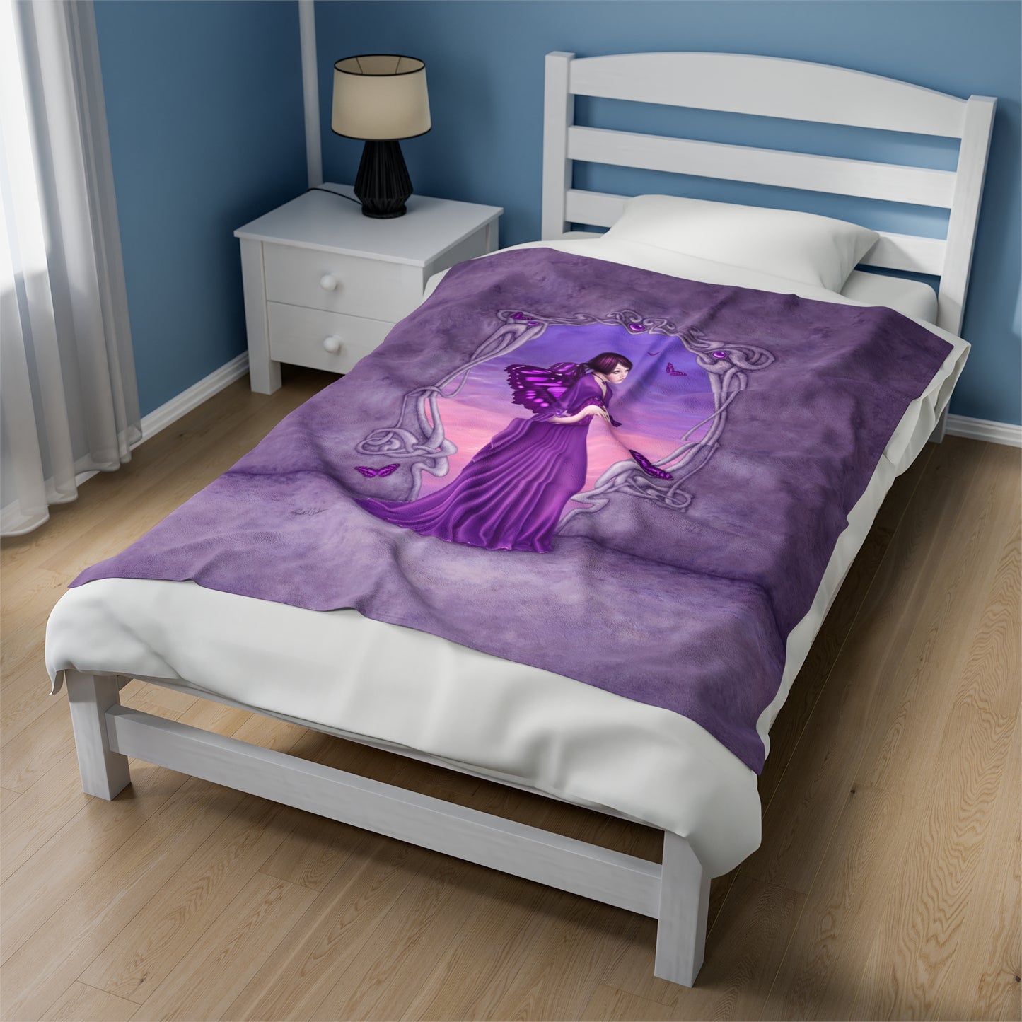 Velveteen Plush Blanket - Birthstones - Amethyst