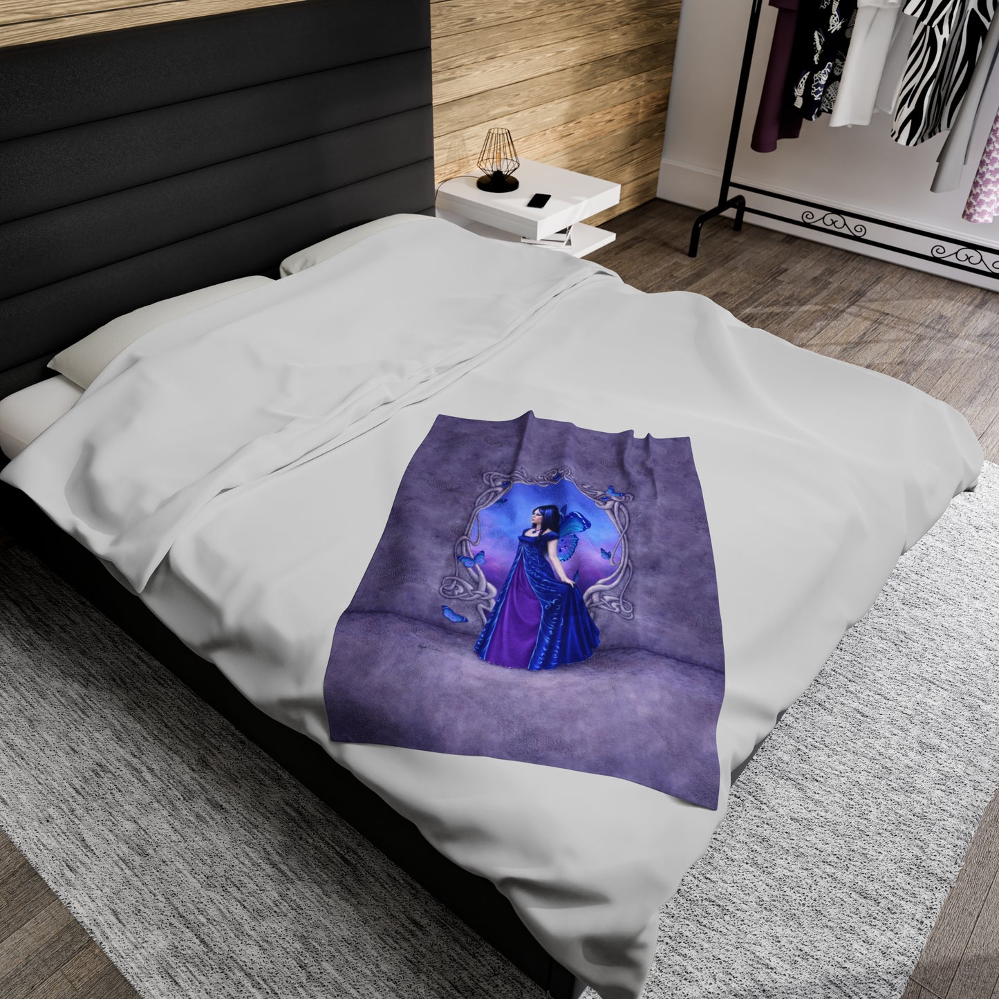 Velveteen Plush Blanket - Birthstones - Sapphire
