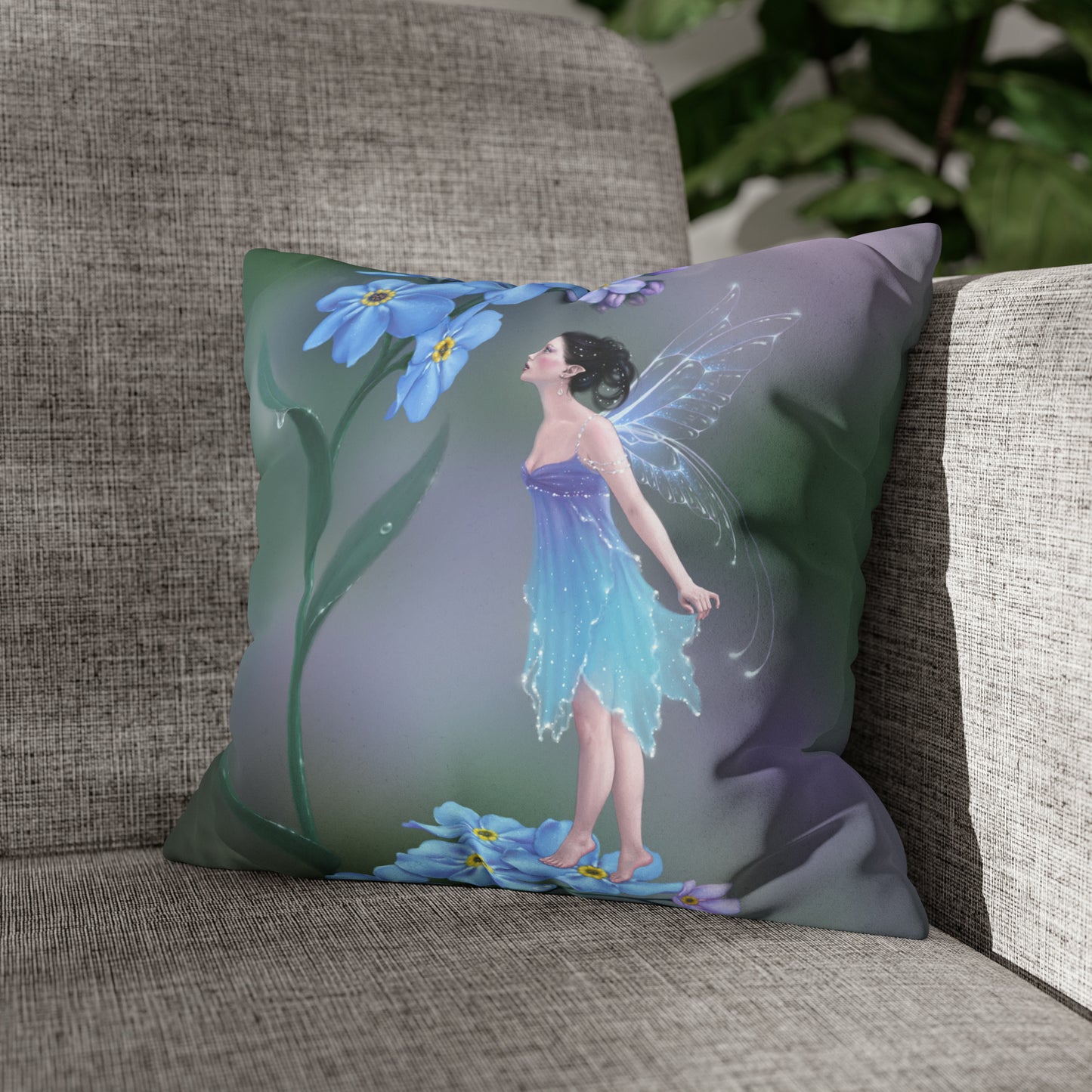 Throw Pillow Cover - Forget-Me-Not