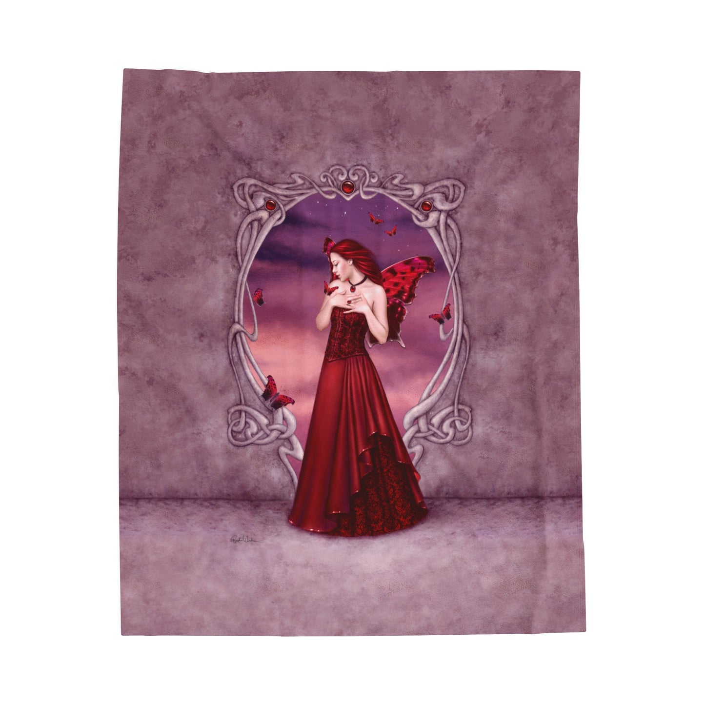 Velveteen Plush Blanket - Birthstones - Garnet