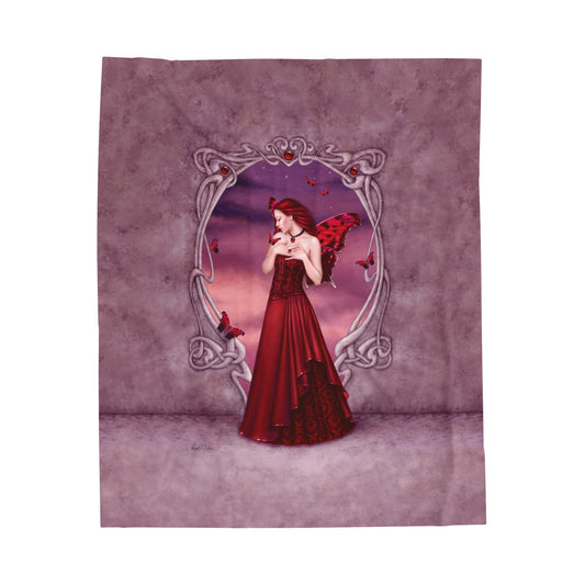 Velveteen Plush Blanket - Birthstones - Garnet