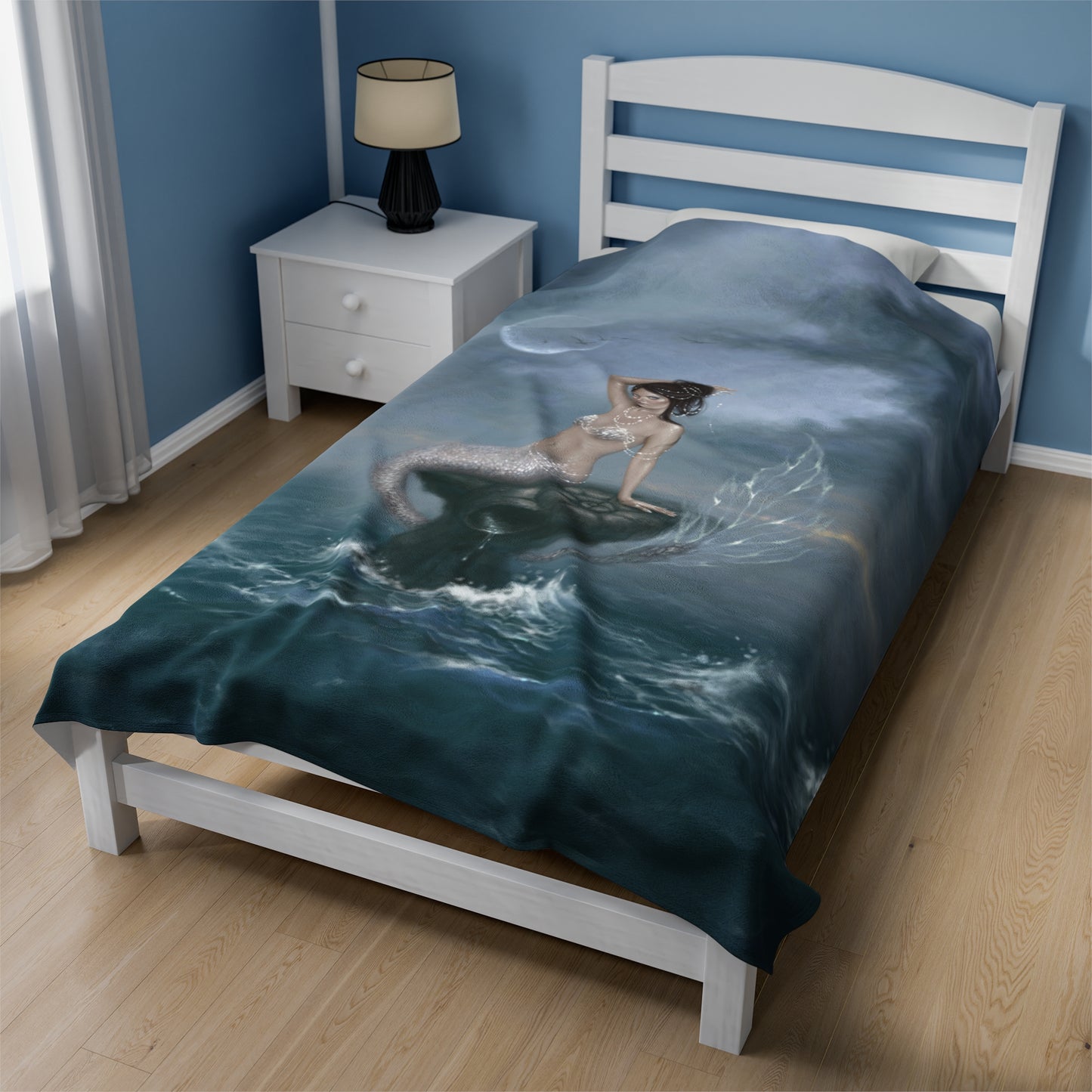 Velveteen Plush Blanket - Moon Tide