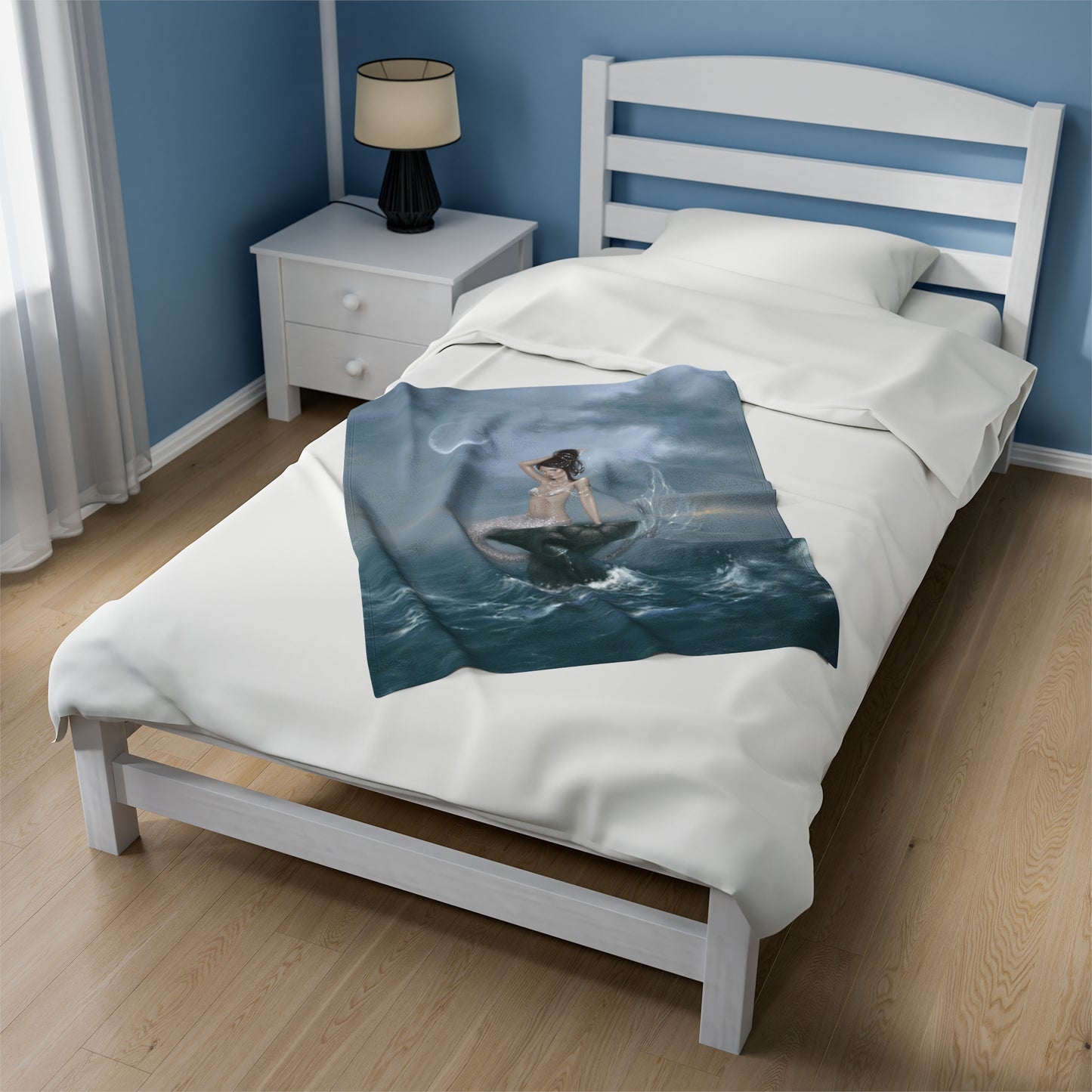 Velveteen Plush Blanket - Moon Tide