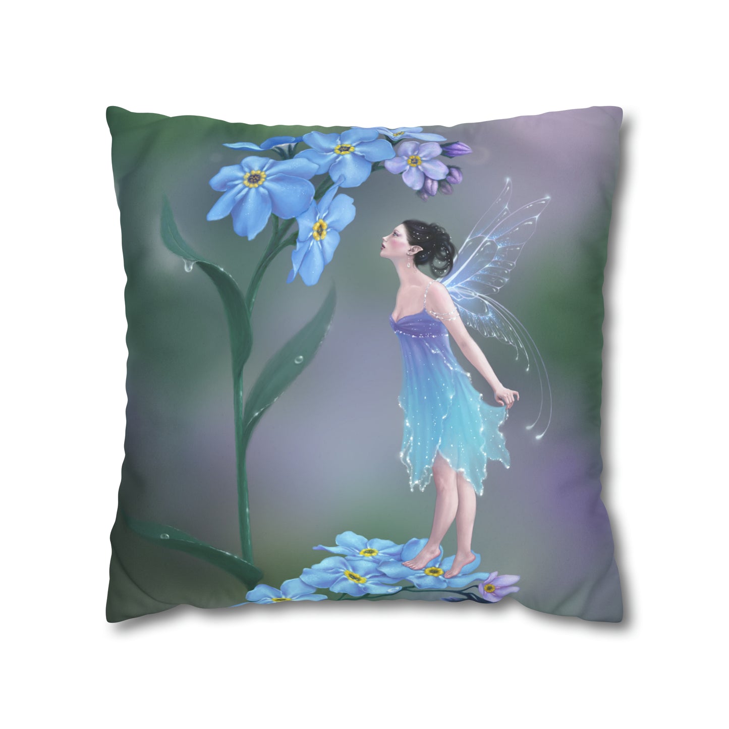 Throw Pillow Cover - Forget-Me-Not