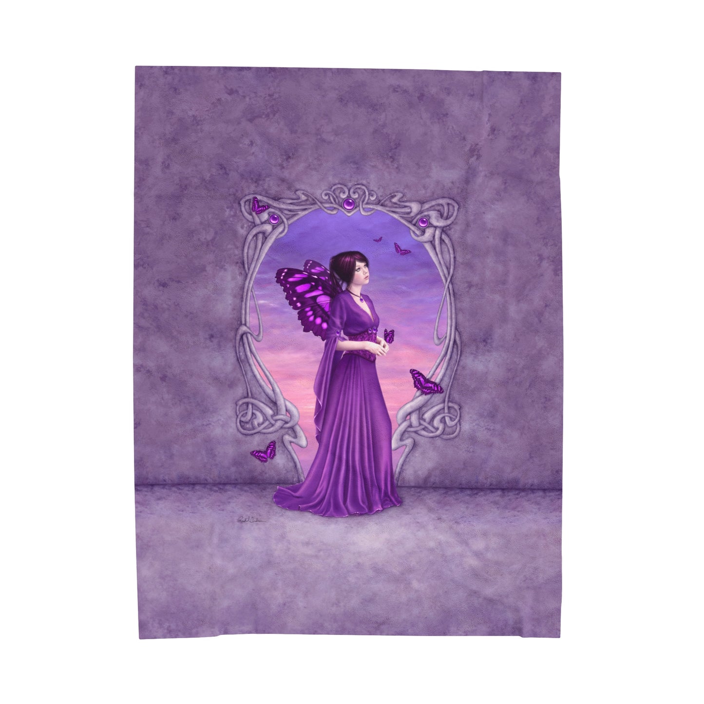 Velveteen Plush Blanket - Birthstones - Amethyst
