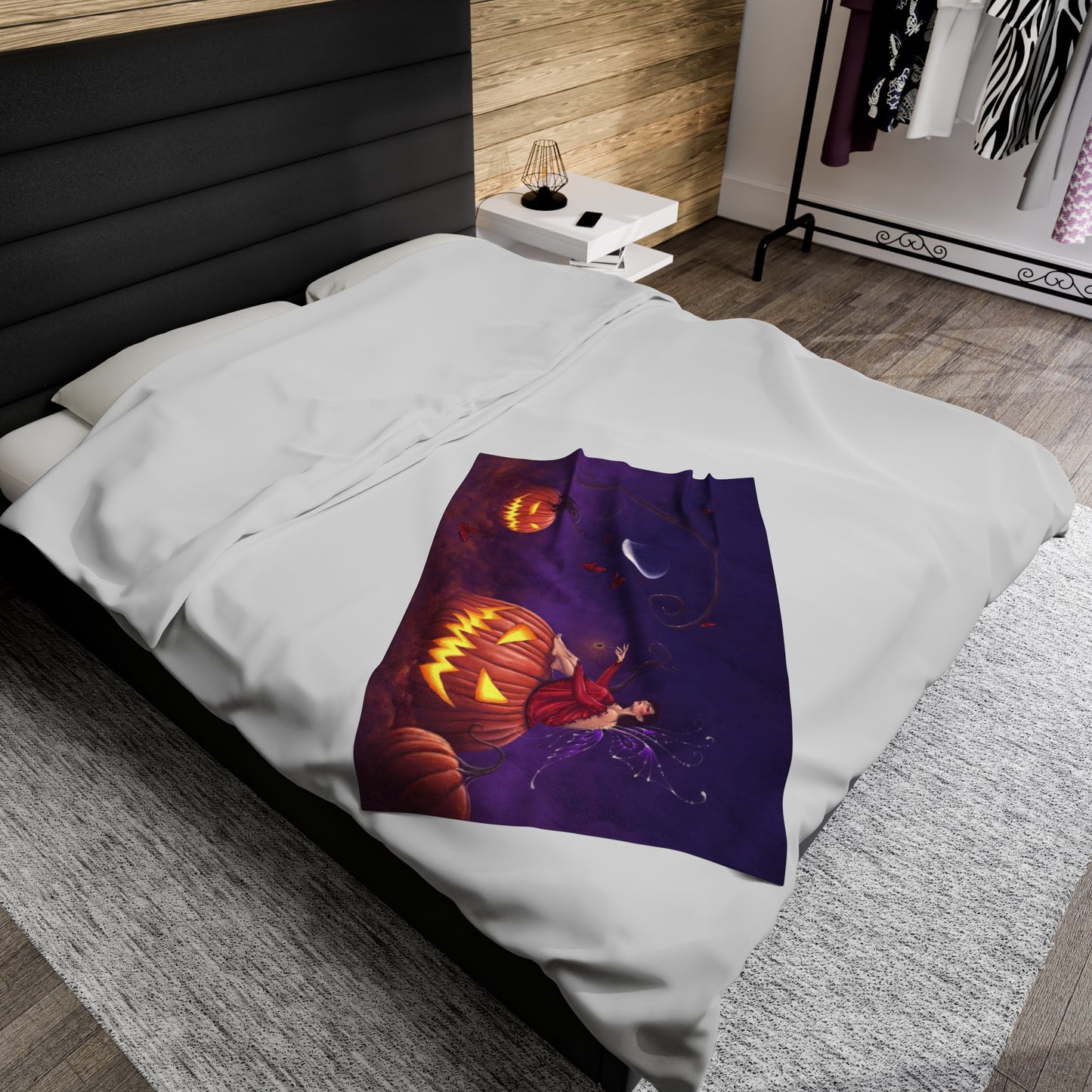 Velveteen Plush Blanket - Pumpkin Pixie
