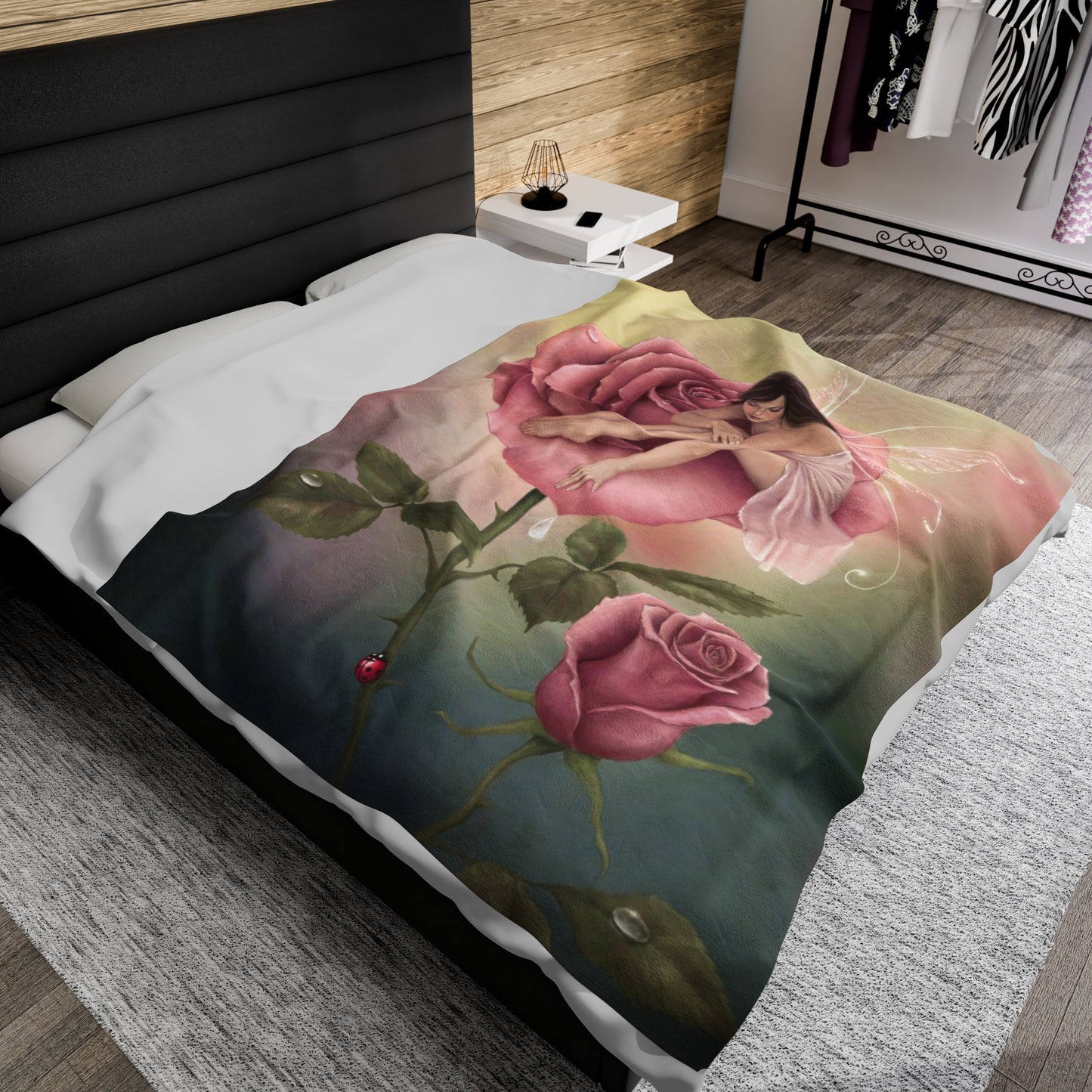 Velveteen Plush Blanket - Rose