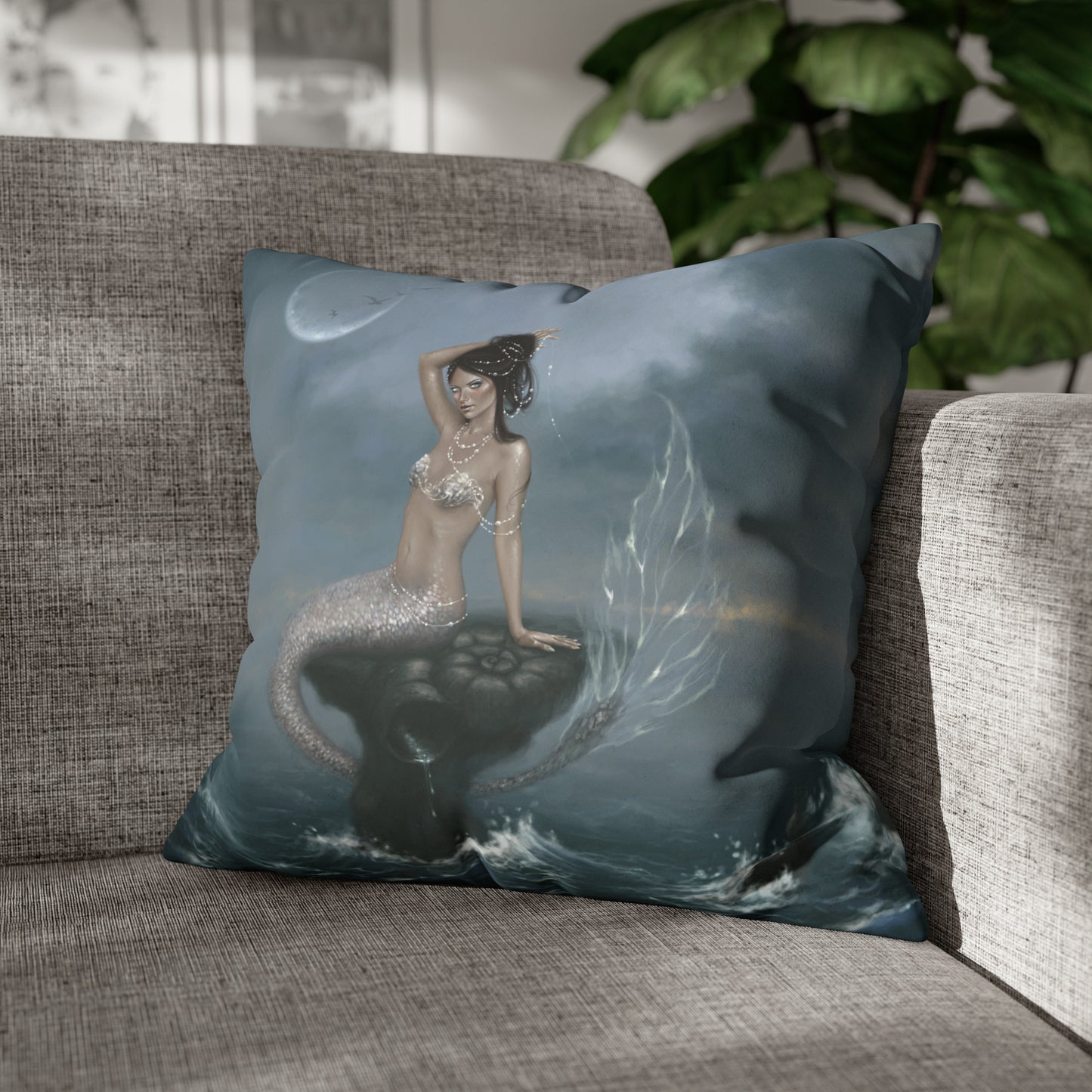 Throw Pillow Cover - Moon Tide