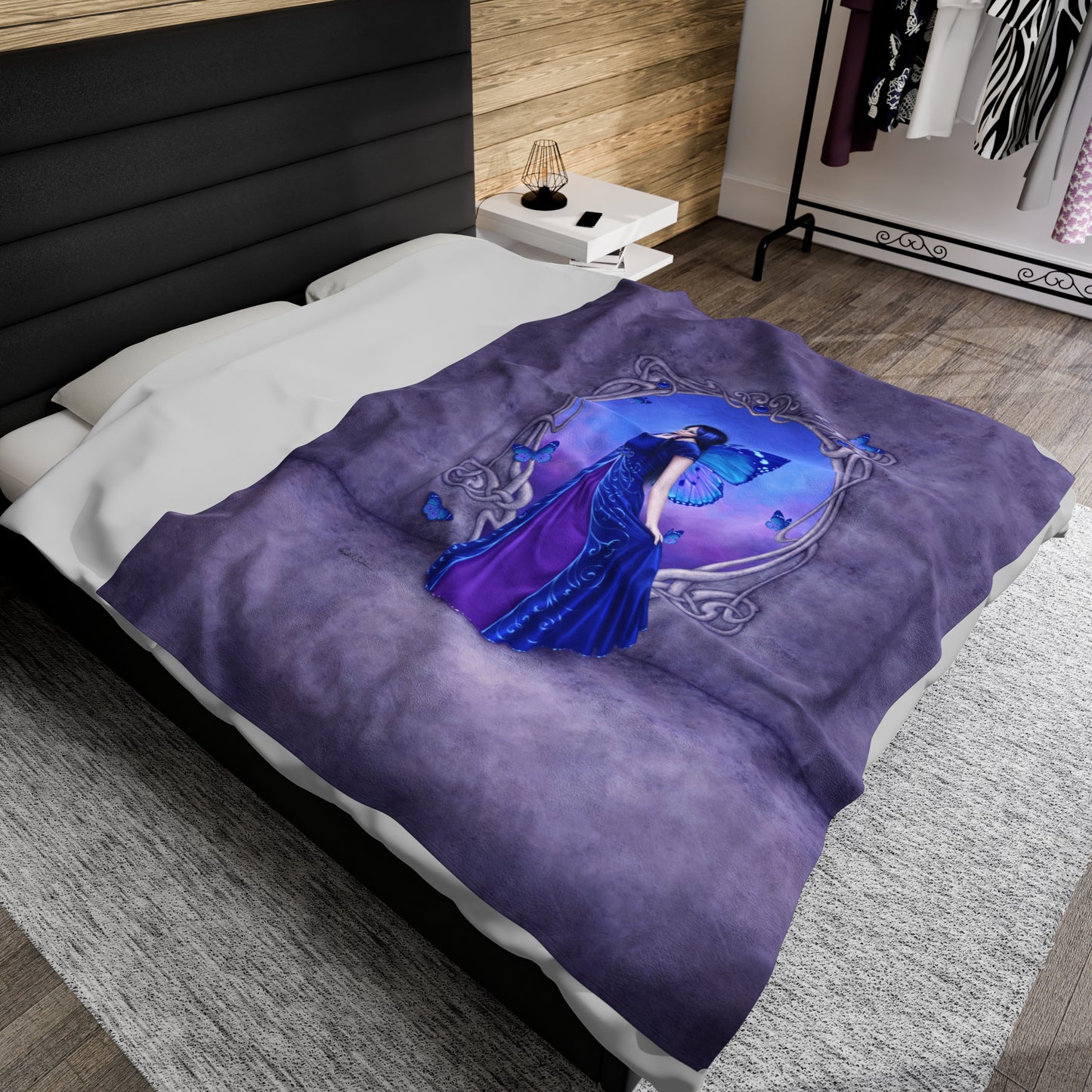 Velveteen Plush Blanket - Birthstones - Sapphire