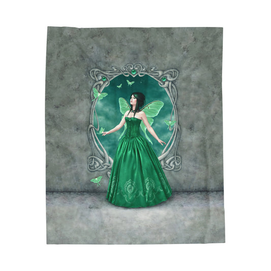 Velveteen Plush Blanket - Birthstones - Emerald
