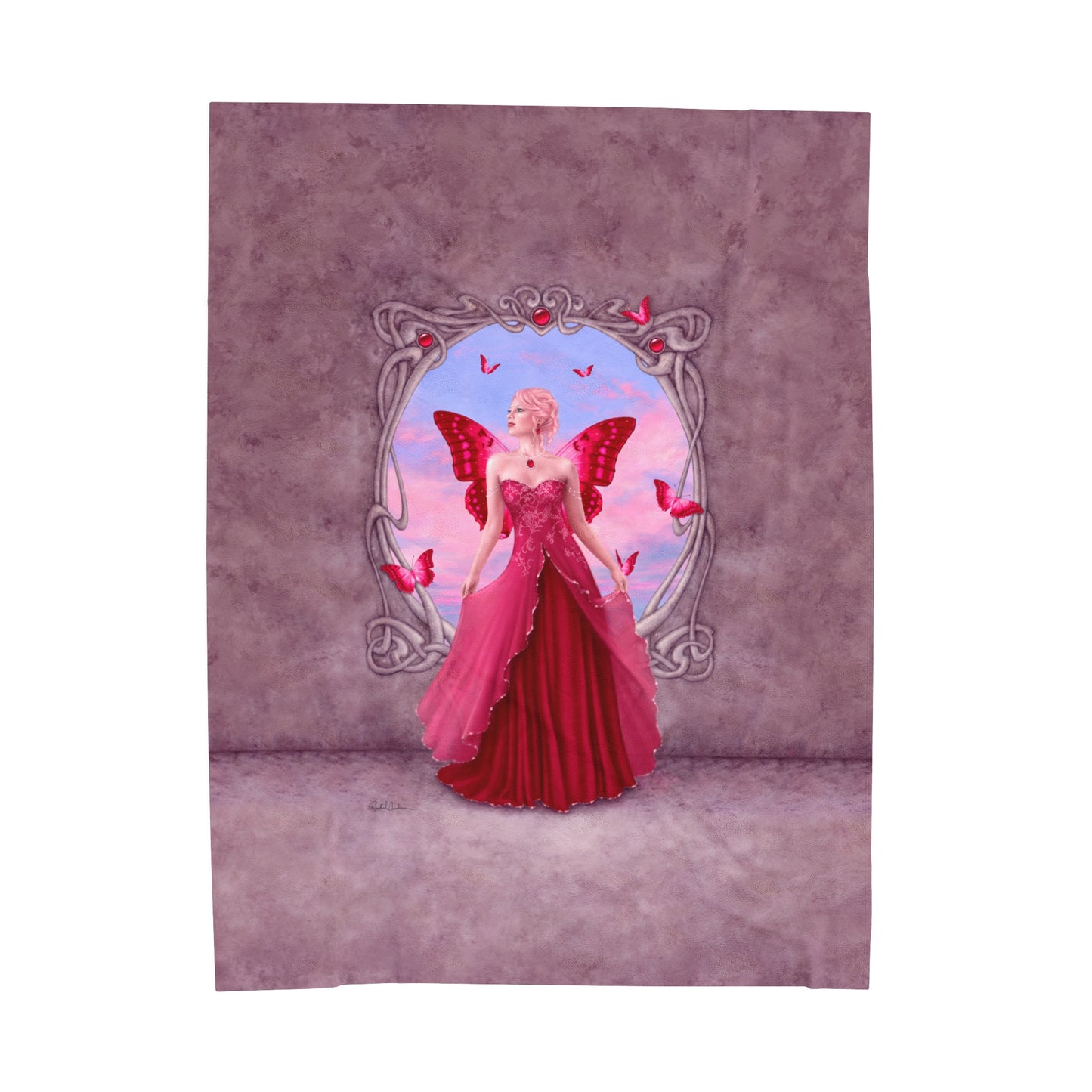 Velveteen Plush Blanket - Birthstones - Ruby